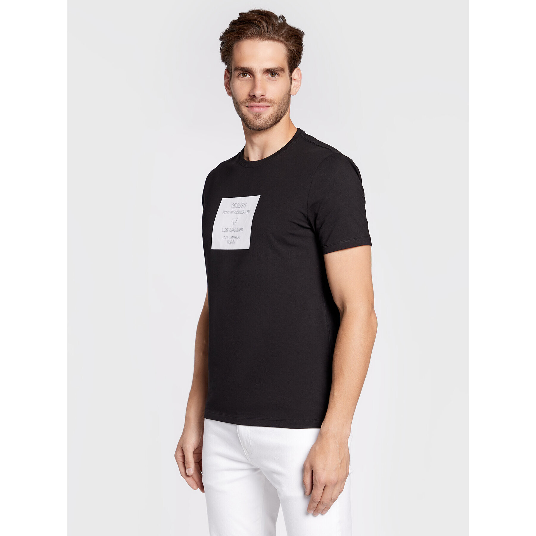 Guess Tricou Dukker M2BI52 J1314 Negru Slim Fit - Pled.ro