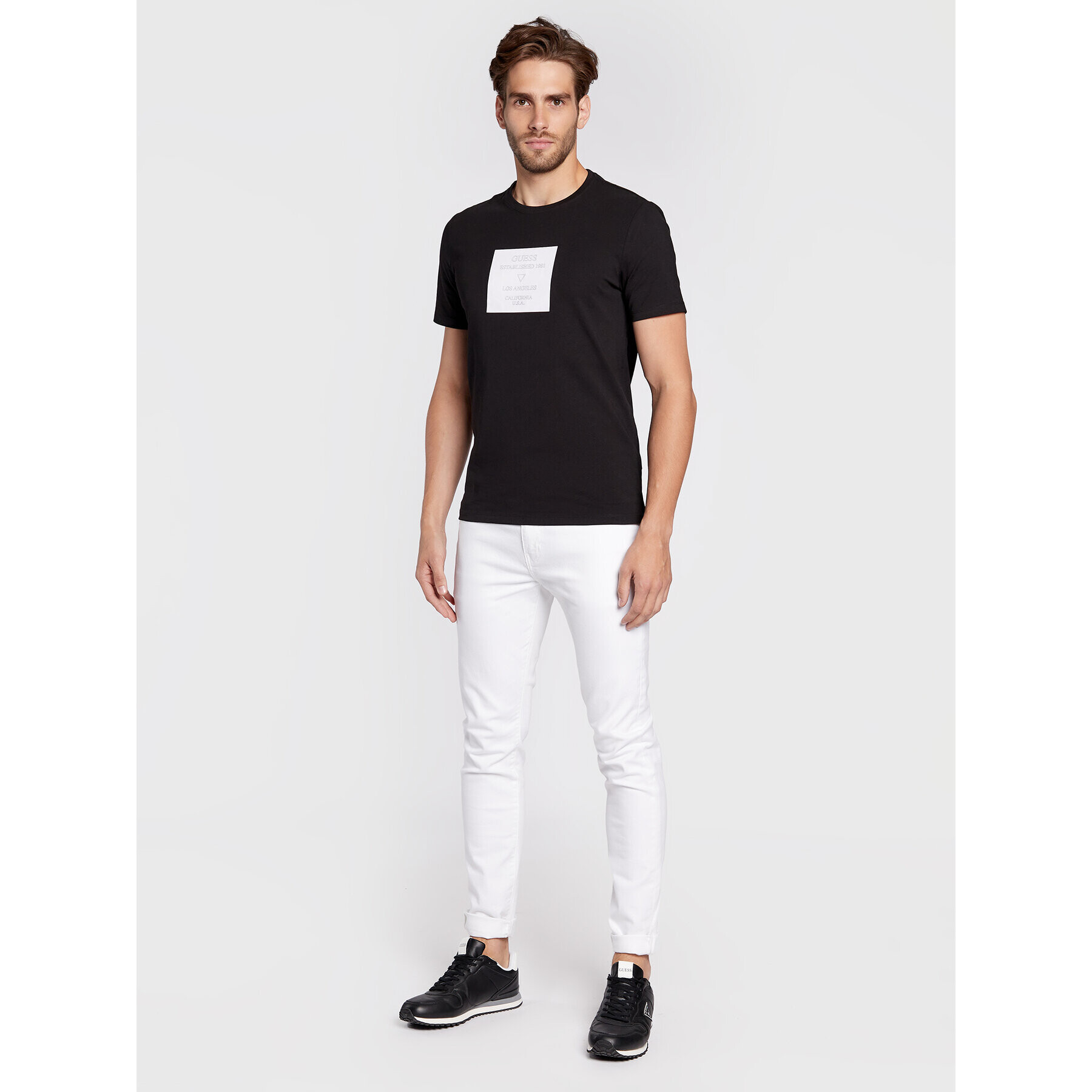 Guess Tricou Dukker M2BI52 J1314 Negru Slim Fit - Pled.ro