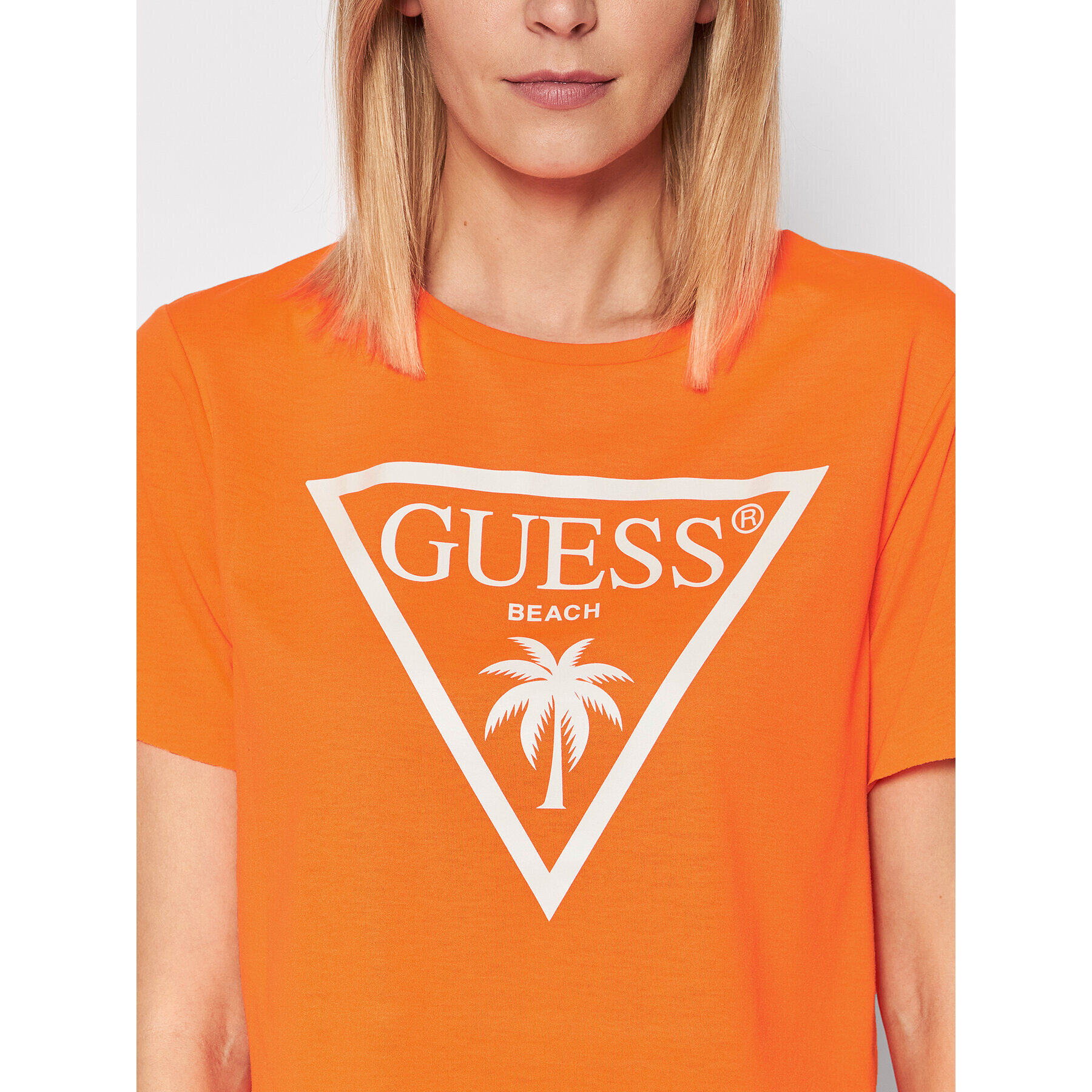 Guess Tricou E02I01 KB9I0 Portocaliu Regular Fit - Pled.ro