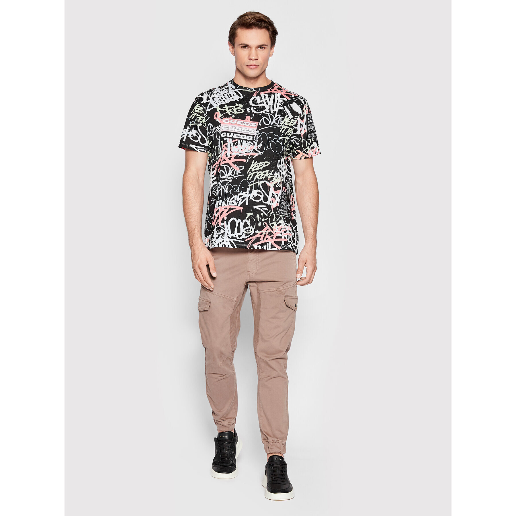 Guess Tricou Eco Graphic M2YI10 K9RM1 Colorat Slim Fit - Pled.ro