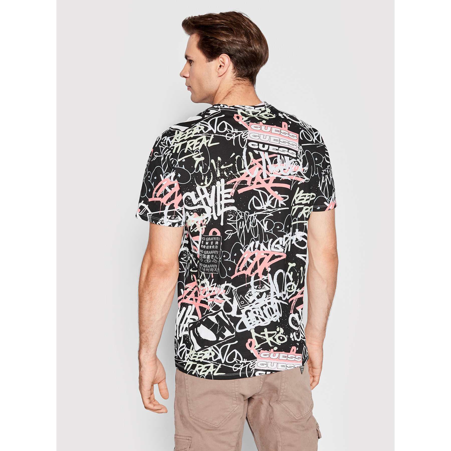 Guess Tricou Eco Graphic M2YI10 K9RM1 Colorat Slim Fit - Pled.ro