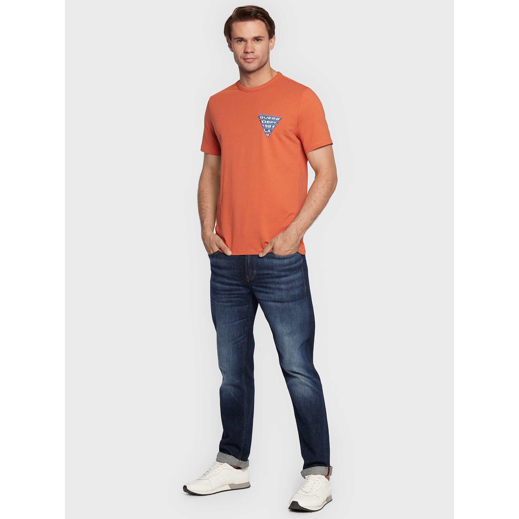 Guess Tricou Eskil M2BI26 J1314 Portocaliu Slim Fit - Pled.ro