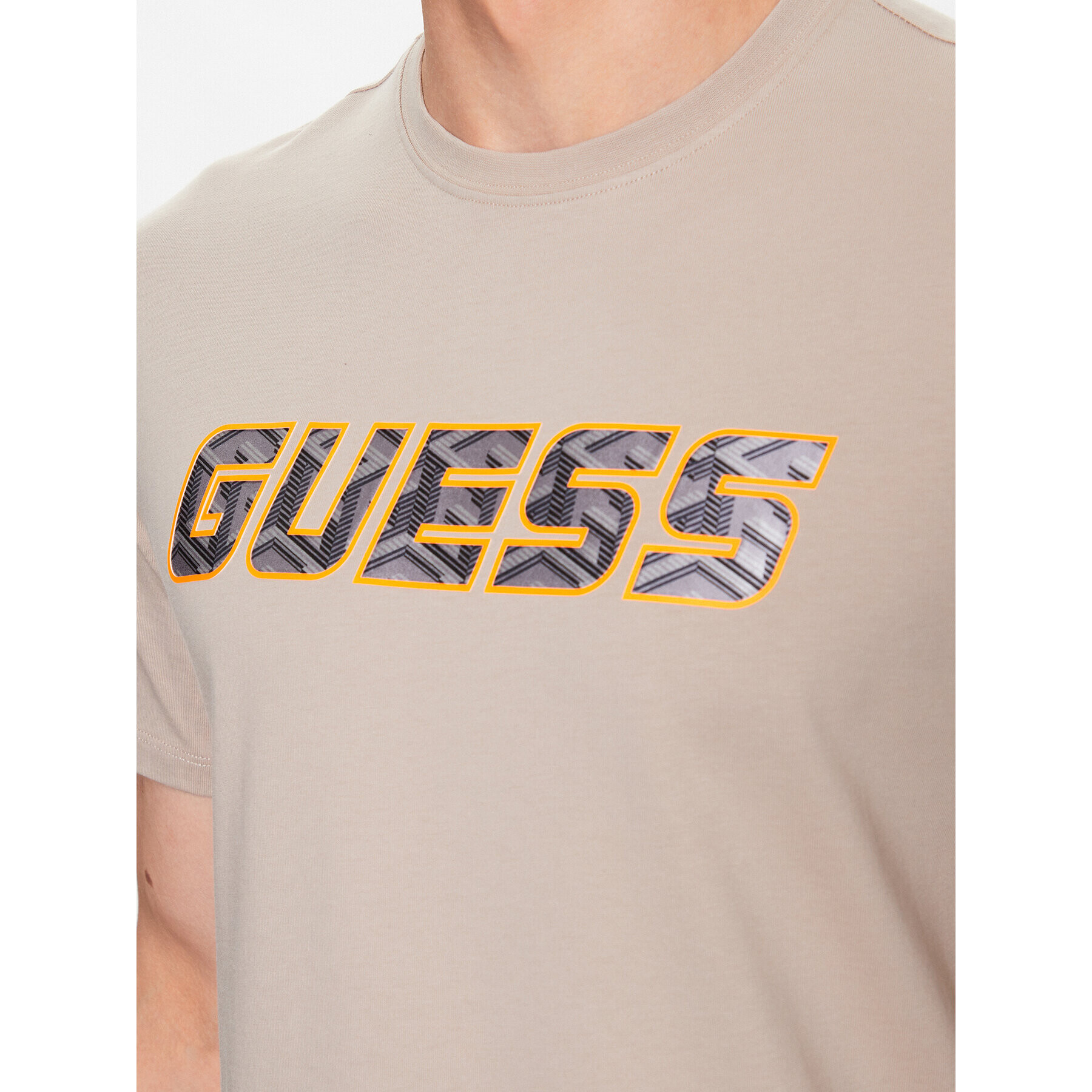 Guess Tricou Euegene Z3YI11 I3Z14 Bej Regular Fit - Pled.ro