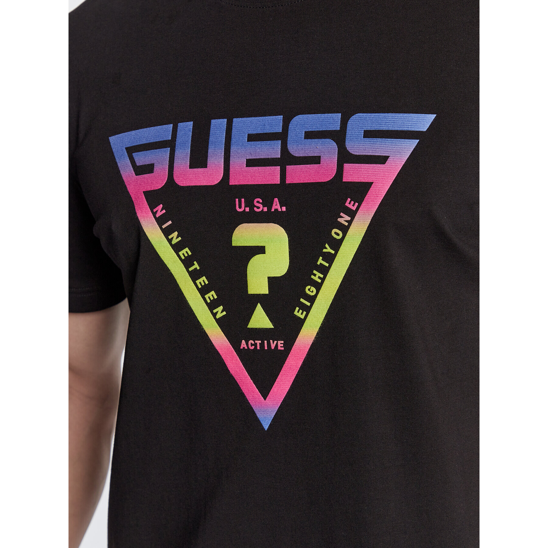 Guess Tricou Ezra Z3RI09 J1314 Negru Slim Fit - Pled.ro