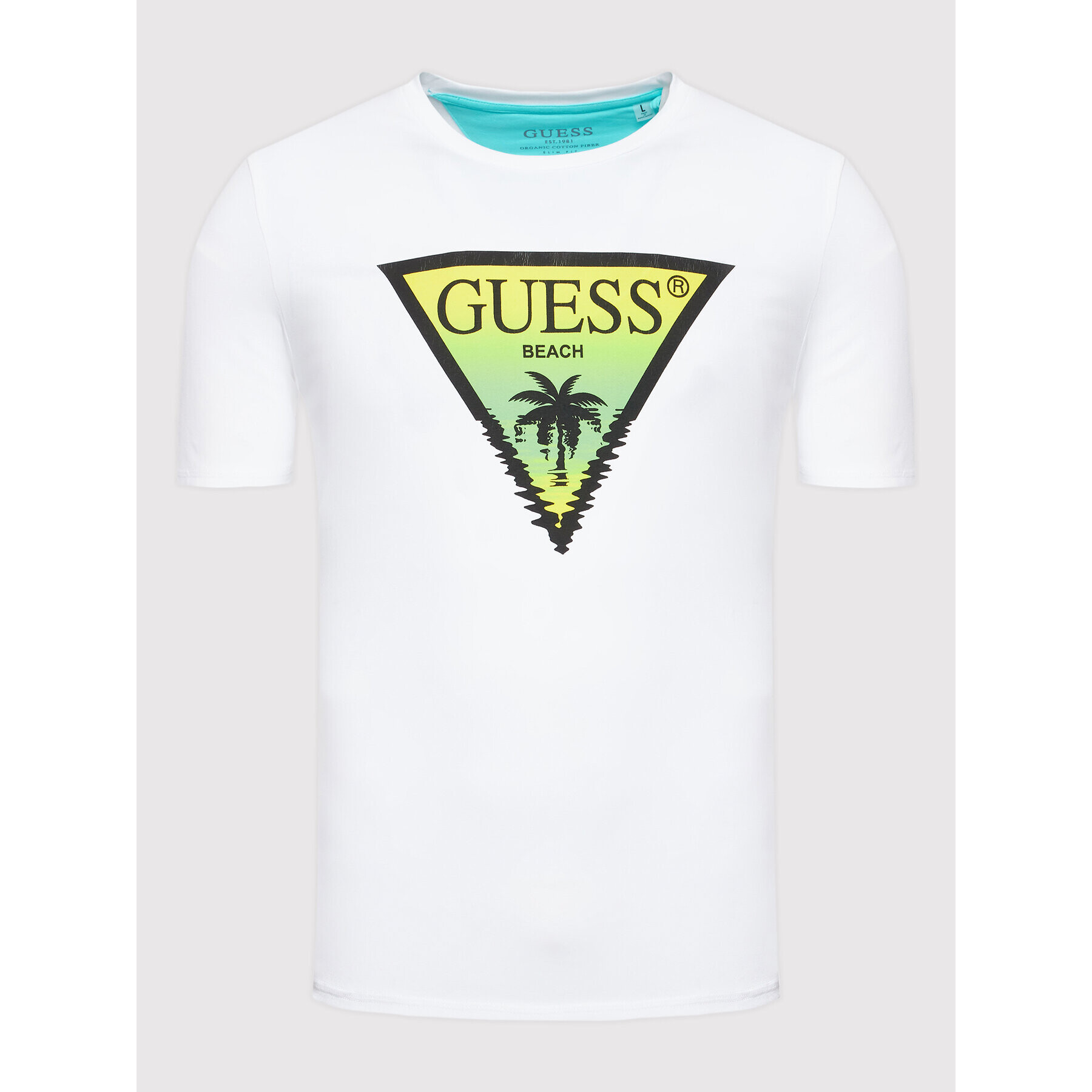 Guess Tricou F2GI00 J1311 Alb Slim Fit - Pled.ro