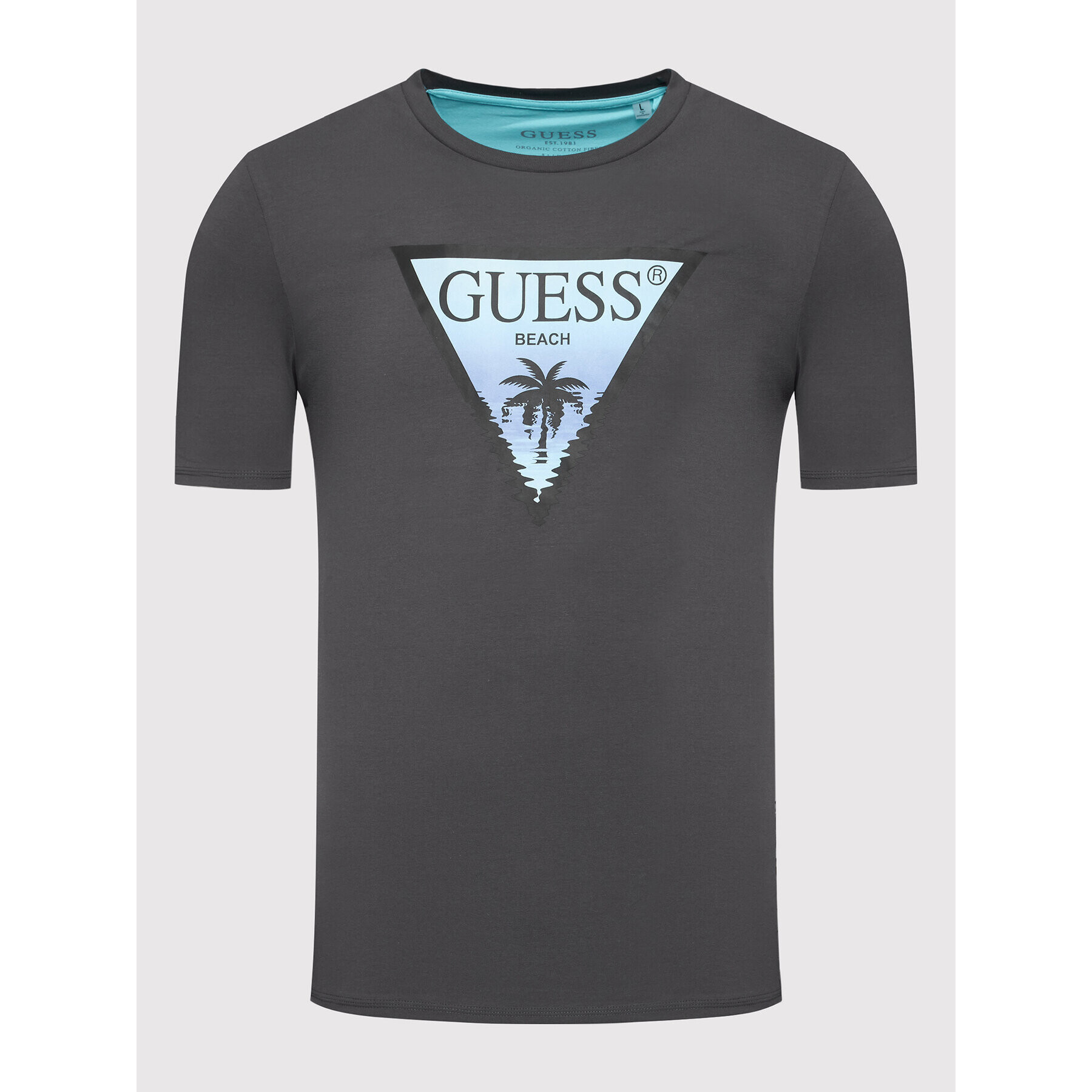 Guess Tricou F2GI00 J1311 Gri Slim Fit - Pled.ro