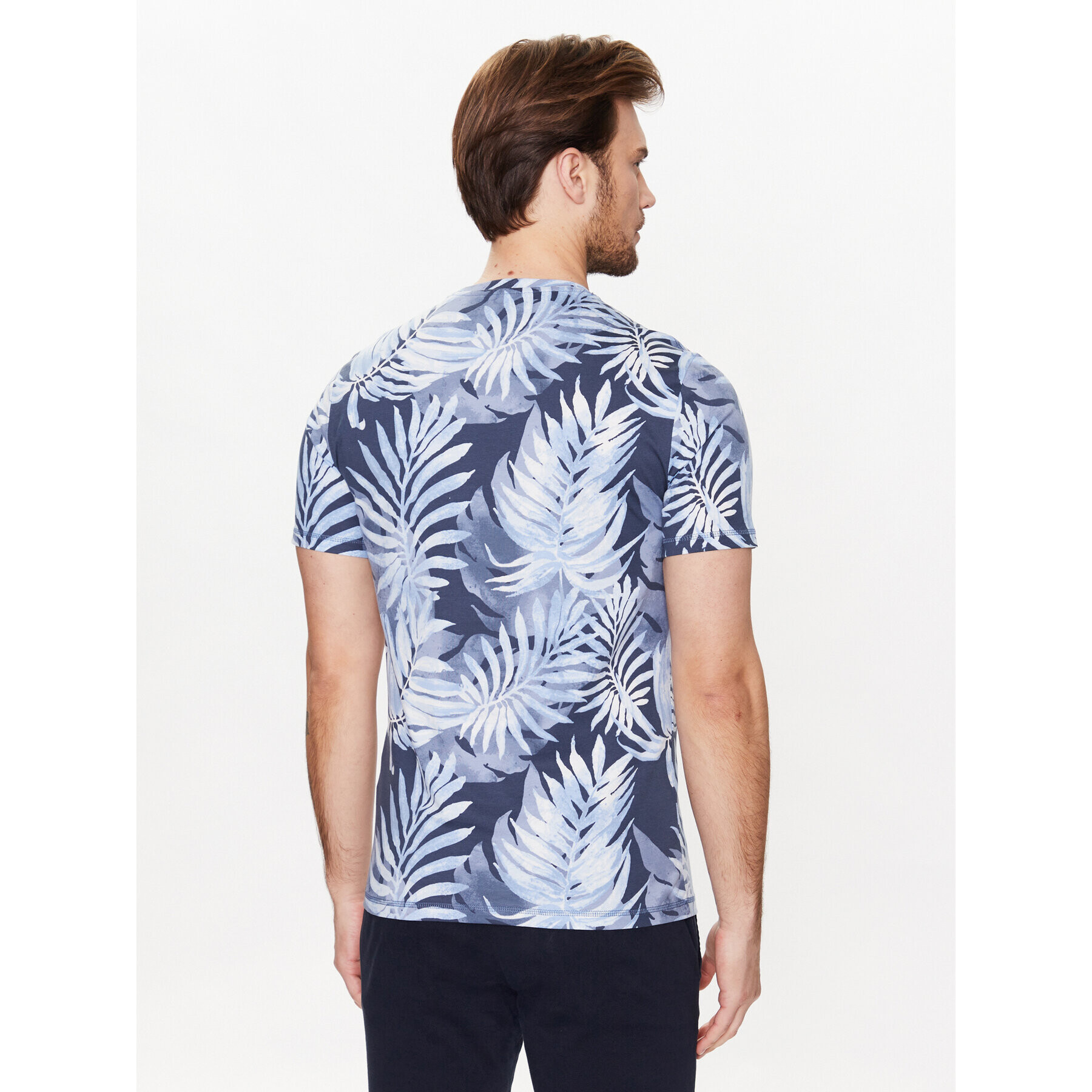 Guess Tricou Foliage M3GI27 I3Z14 Bleumarin Slim Fit - Pled.ro