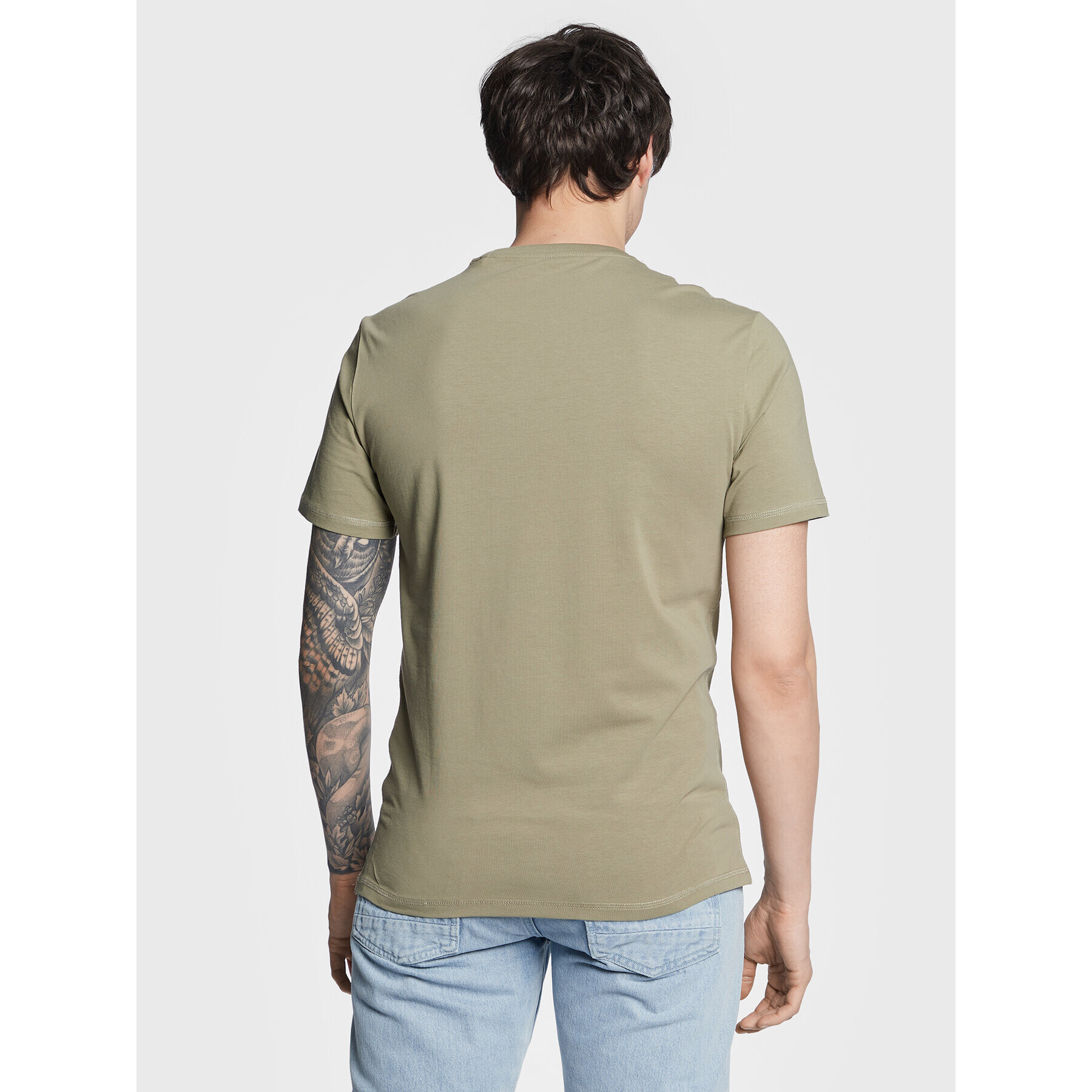 Guess Tricou Geo Triangle M3GI23 J1314 Verde Slim Fit - Pled.ro