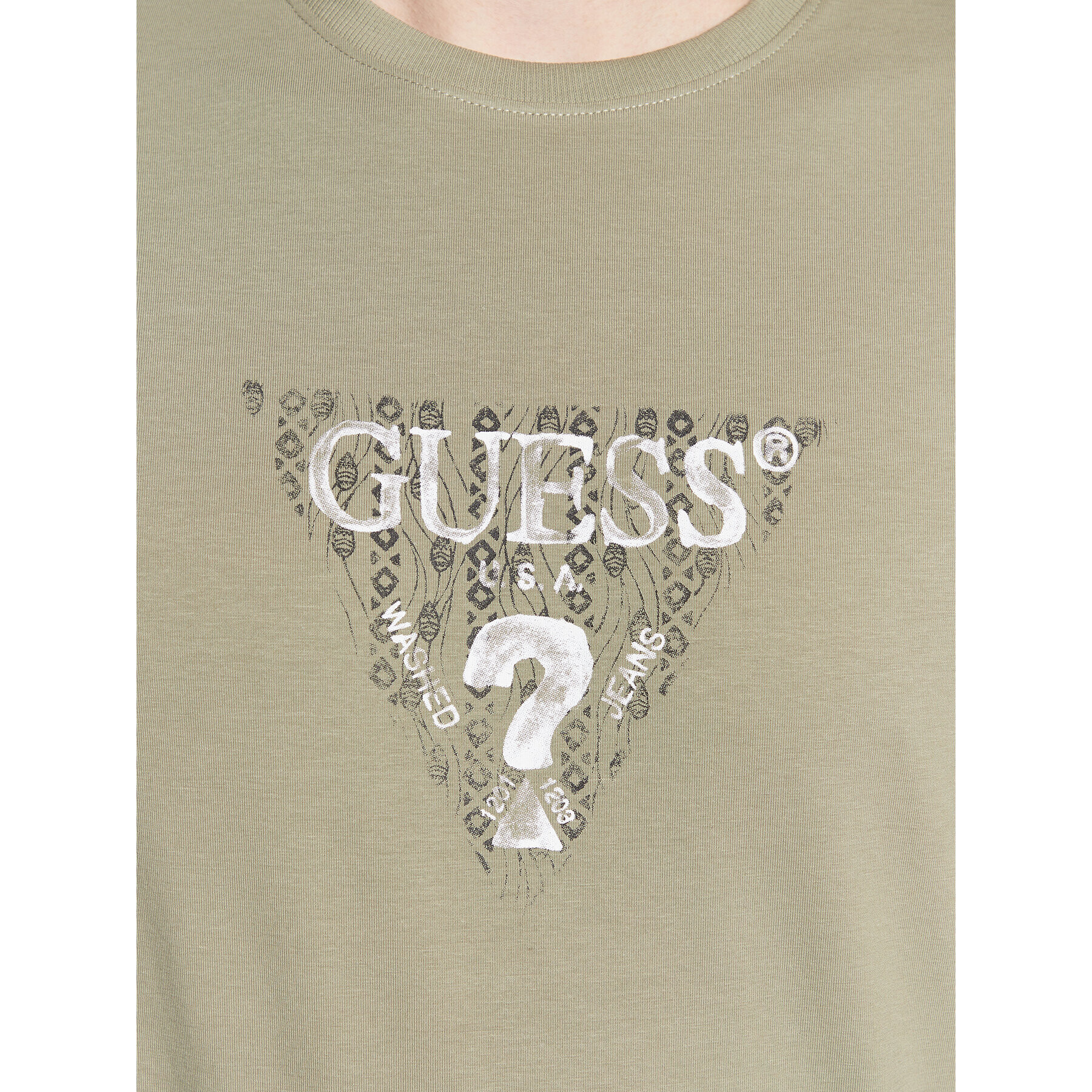 Guess Tricou Geo Triangle M3GI23 J1314 Verde Slim Fit - Pled.ro