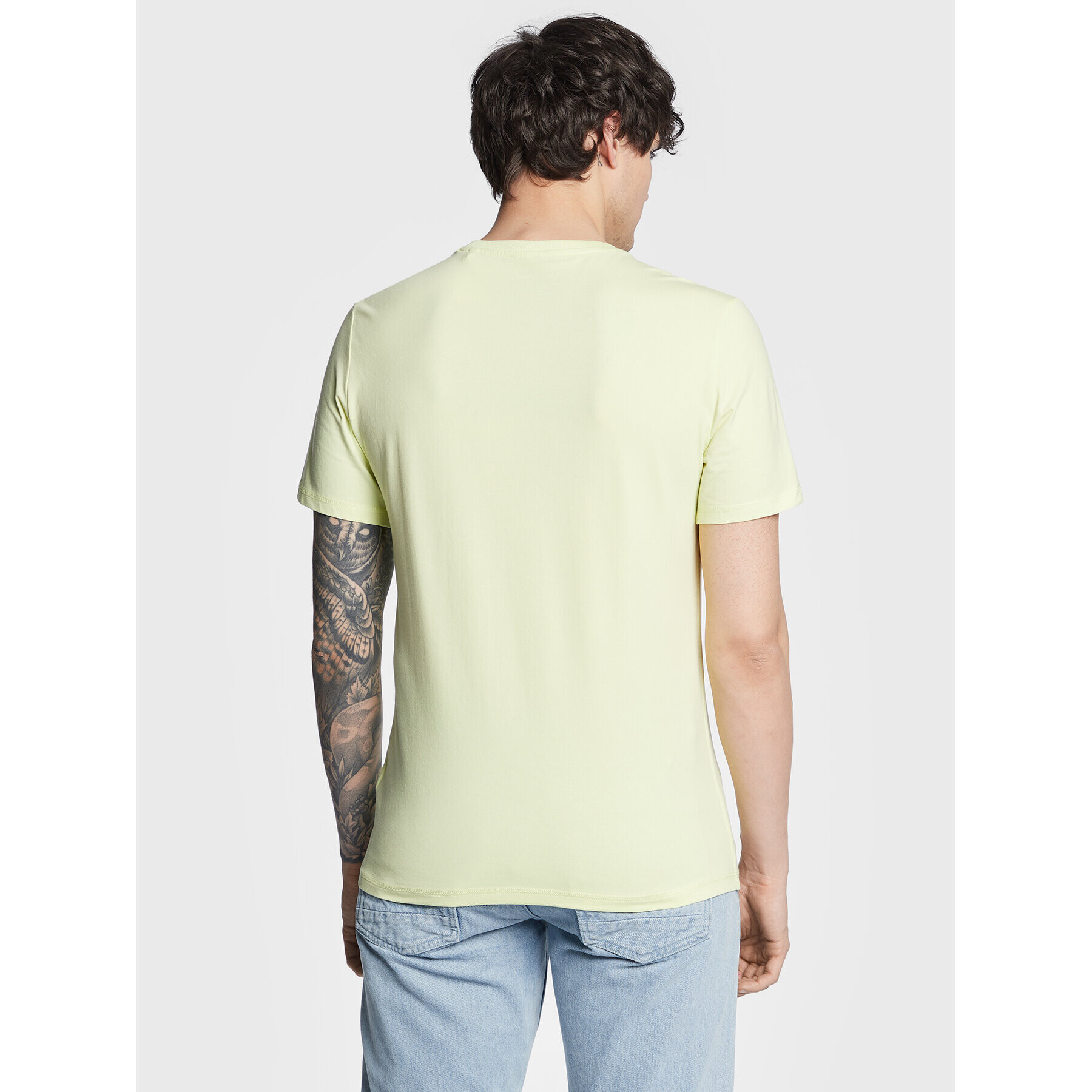 Guess Tricou Geo Triangle M3GI23 J1314 Verde Slim Fit - Pled.ro