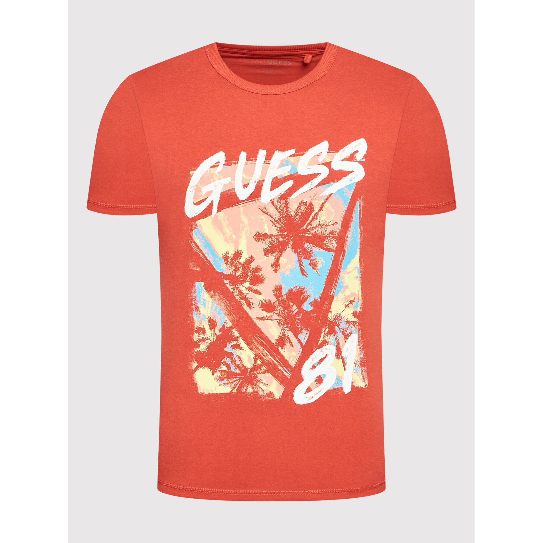 Guess Tricou Impress M2GI24 J1311 Roșu Slim Fit - Pled.ro