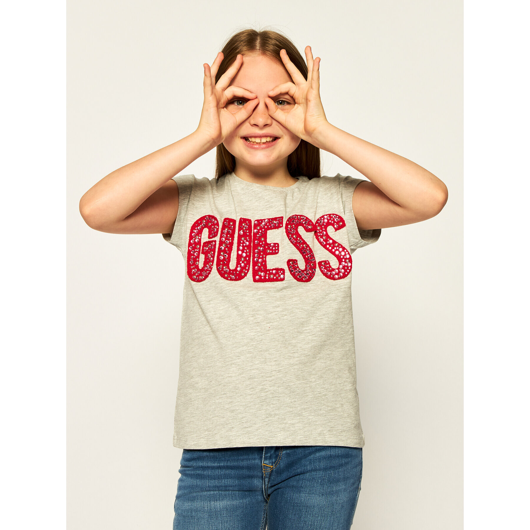 Guess Tricou J01I28 K9IY0 Gri Regular Fit - Pled.ro