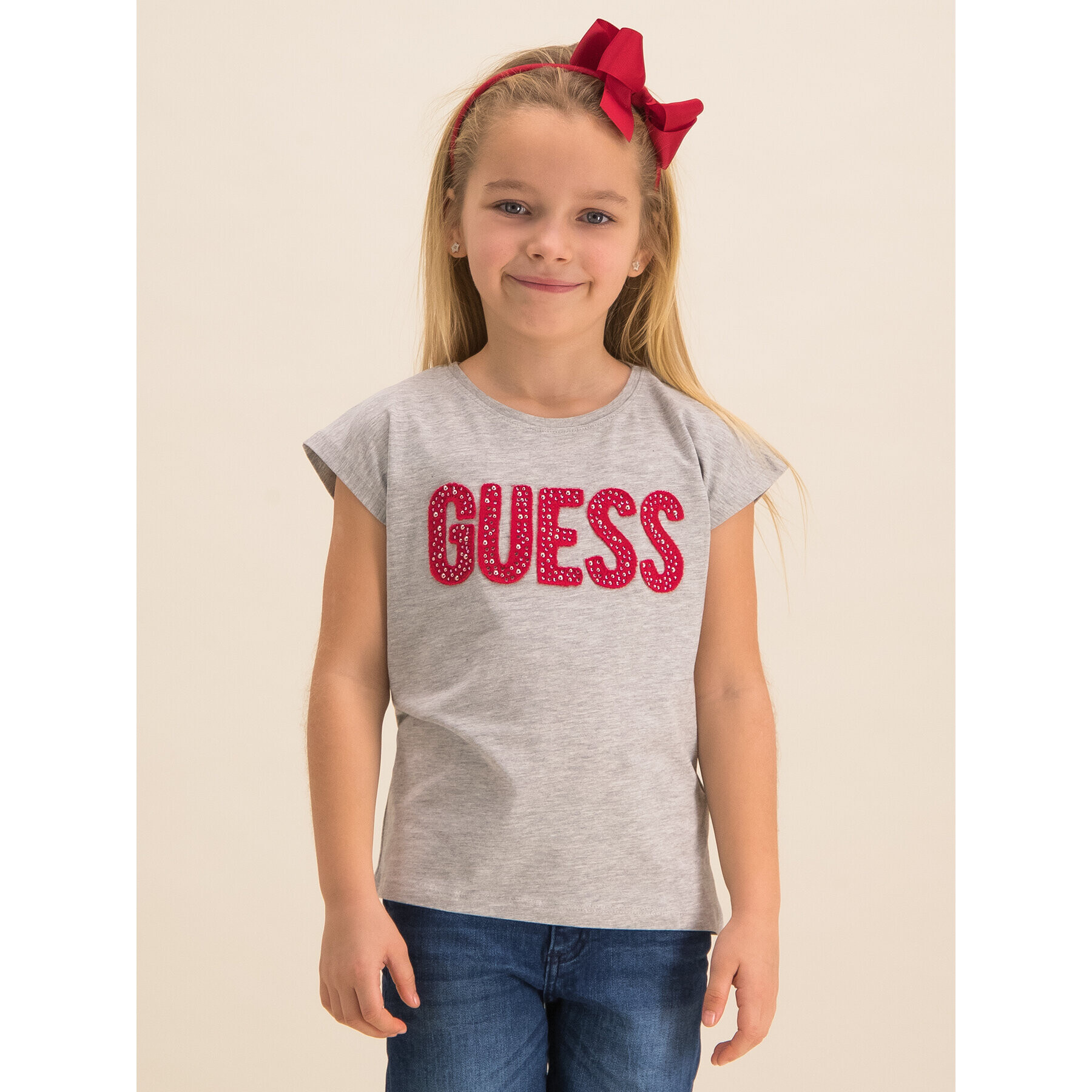 Guess Tricou J01I28 K9IY0 Gri Regular Fit - Pled.ro