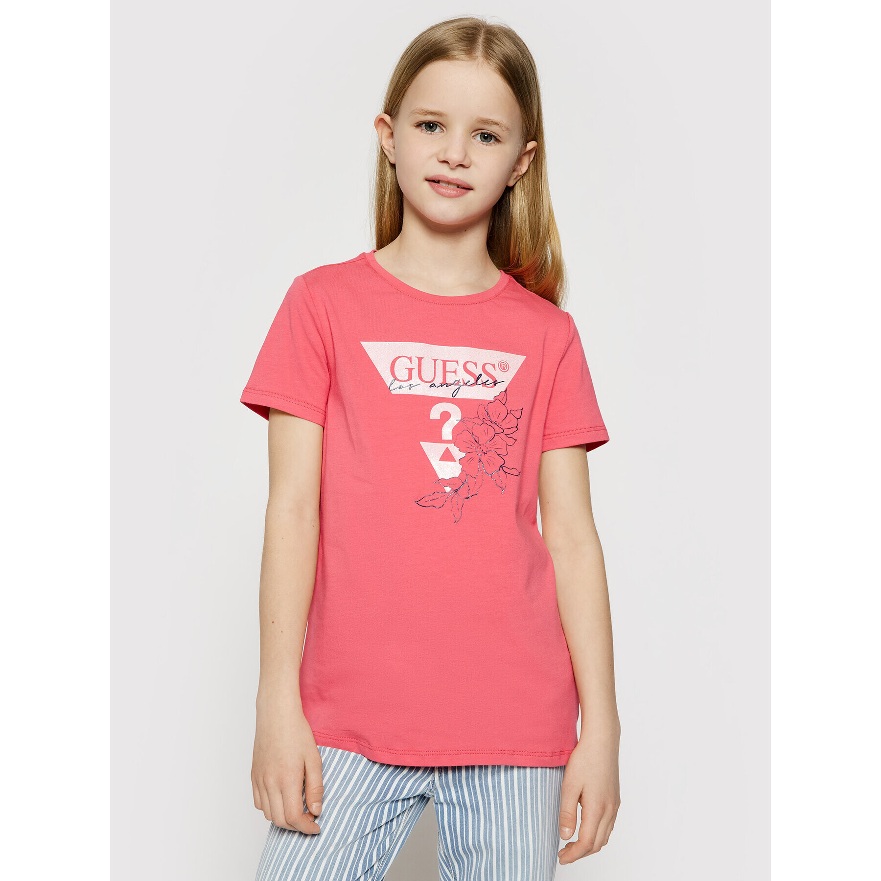 Guess Tricou J1GI13 K6YW1 Roz Regular Fit - Pled.ro