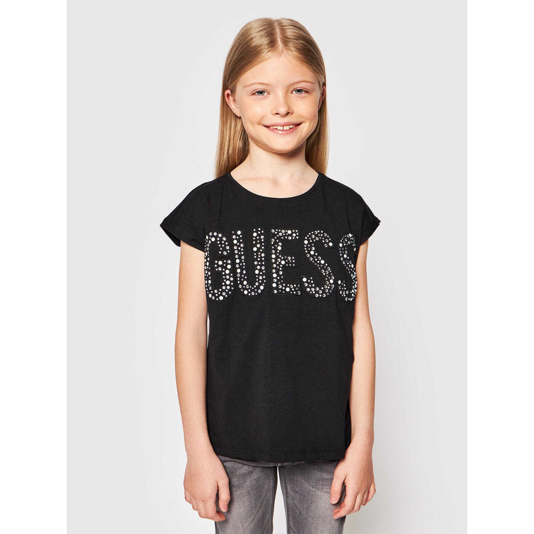 Guess Tricou J1RI34 K6YW1 Negru Regular Fit - Pled.ro