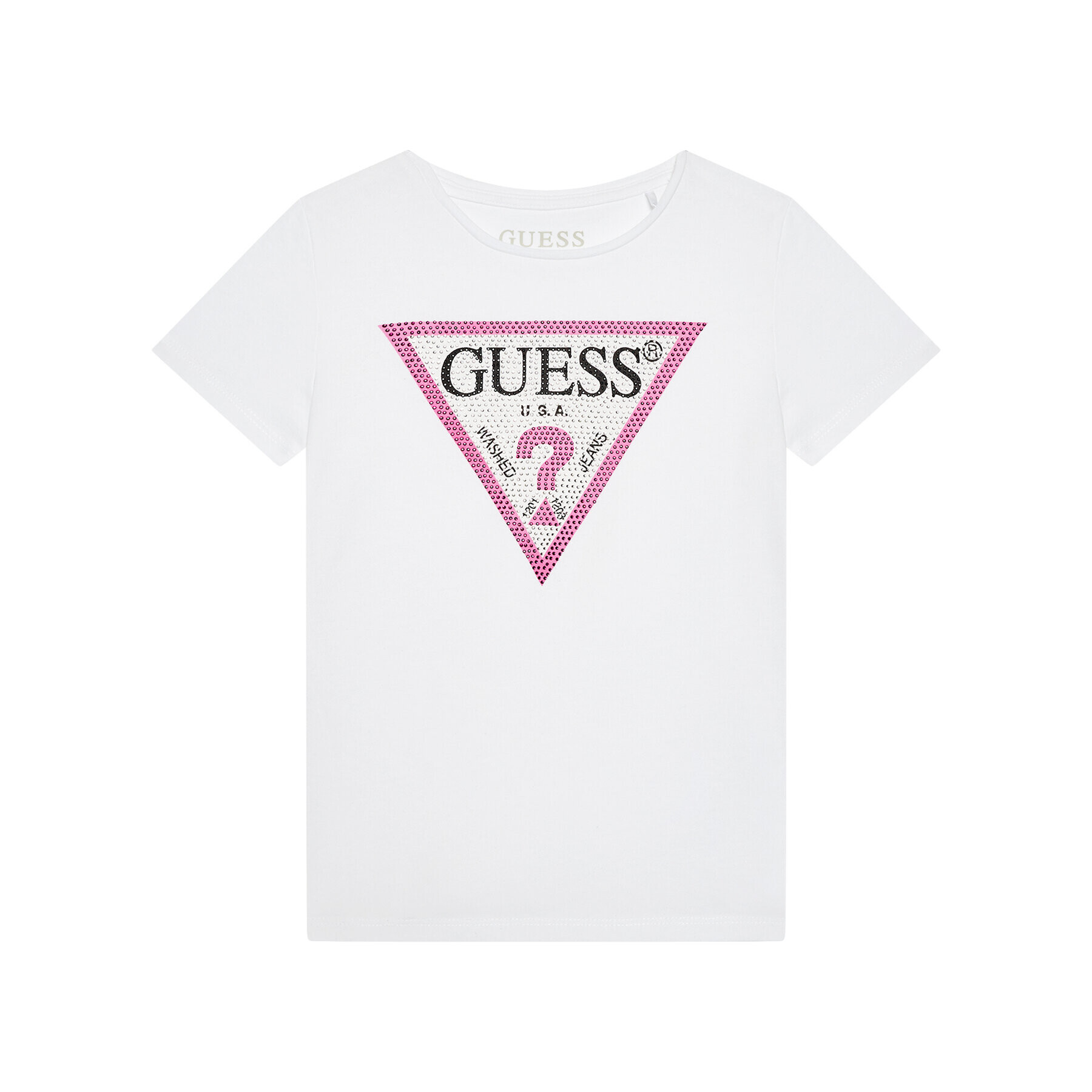 Guess Tricou J1YI35 K6YW1 Alb Regular Fit - Pled.ro