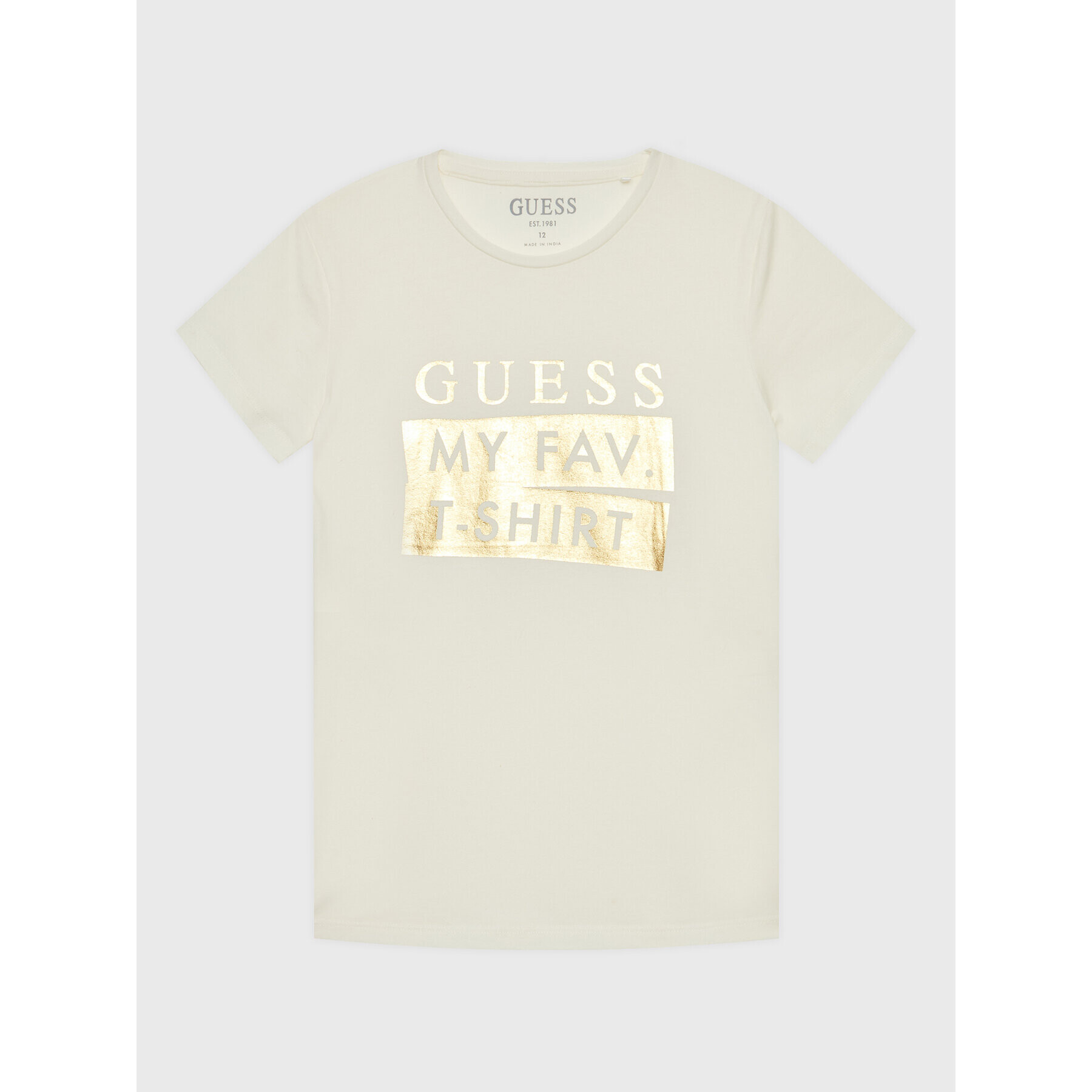 Guess Tricou J2BI02 J1313 Alb Regular Fit - Pled.ro