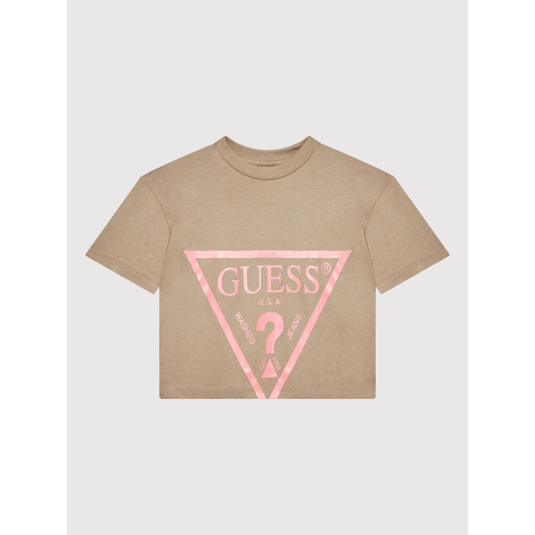 Guess Tricou J2RI31 K8HM0 Maro Regular Fit - Pled.ro