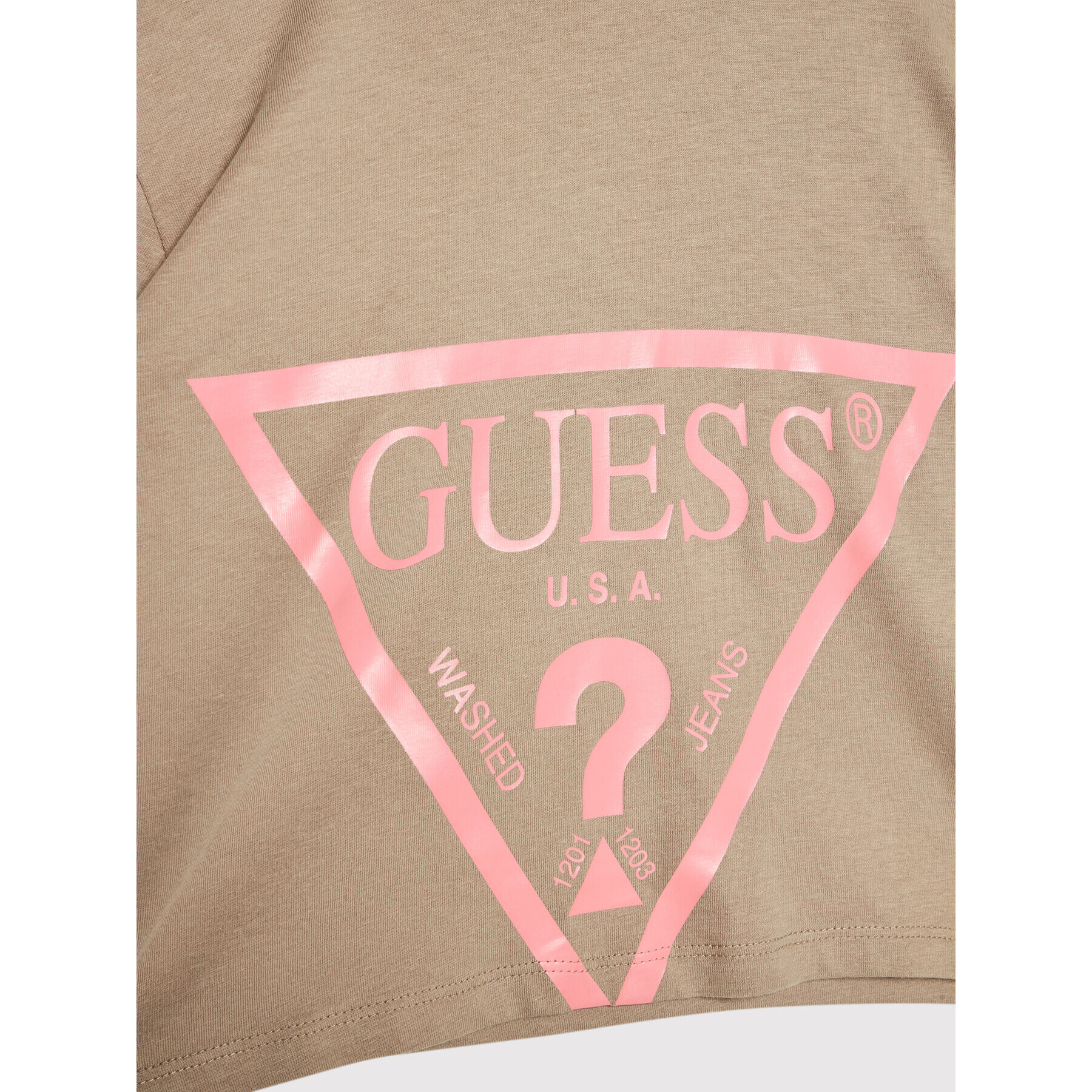 Guess Tricou J2RI31 K8HM0 Maro Regular Fit - Pled.ro