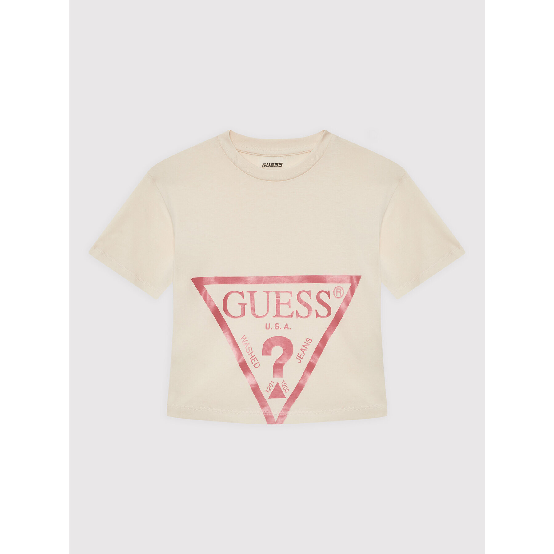 Guess Tricou J2YI38 K8HM0 Bej Regular Fit - Pled.ro