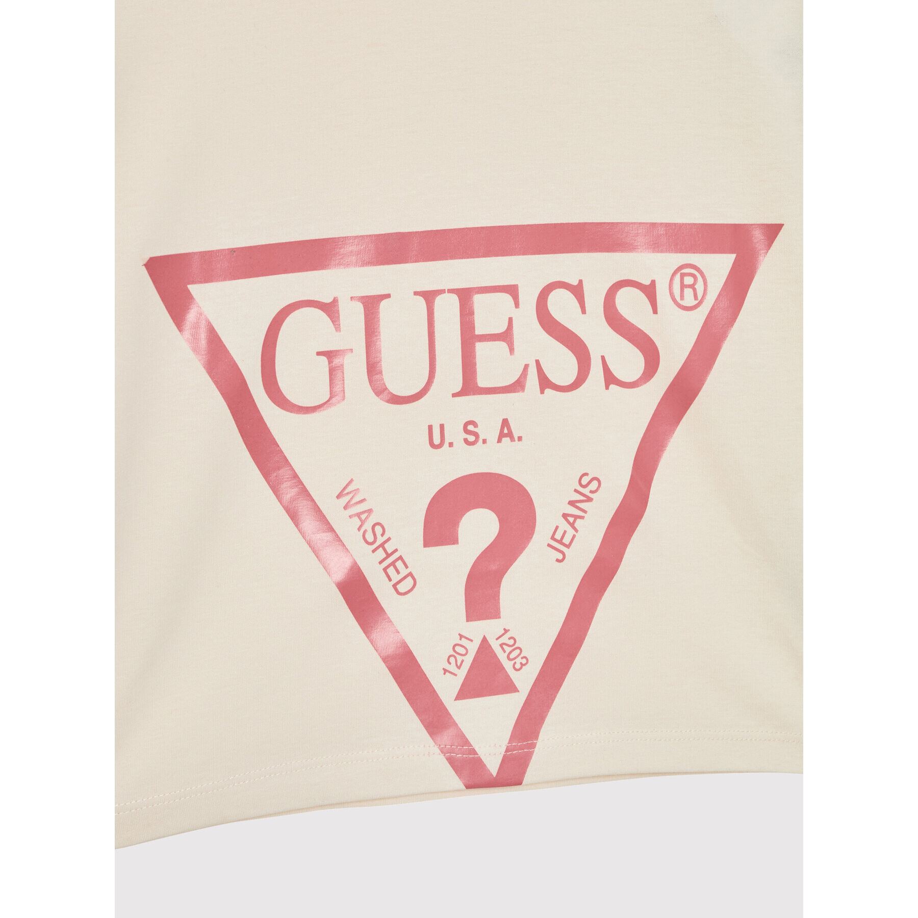 Guess Tricou J2YI38 K8HM0 Bej Regular Fit - Pled.ro