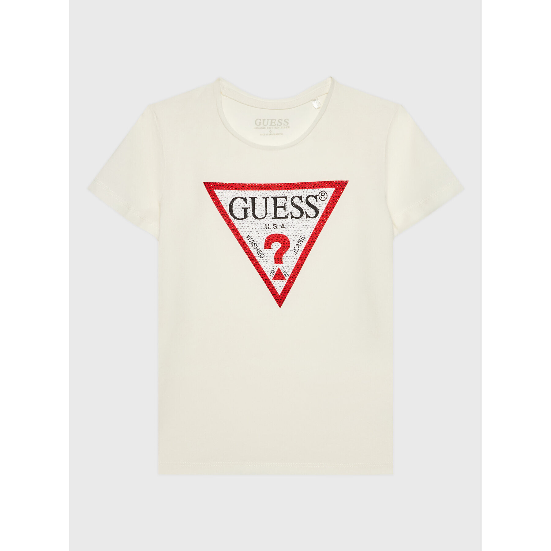 Guess Tricou J2YI51 K6YW1 Alb Regular Fit - Pled.ro