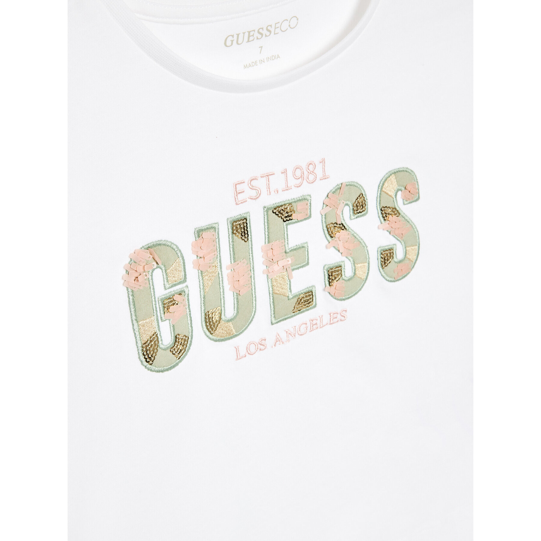 Guess Tricou J3GI13 K8HM3 Alb Regular Fit - Pled.ro