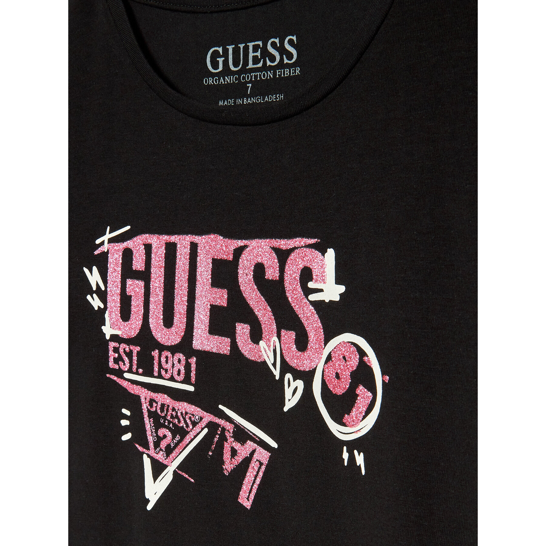 Guess Tricou J3RI06 K6YW1 Negru Regular Fit - Pled.ro