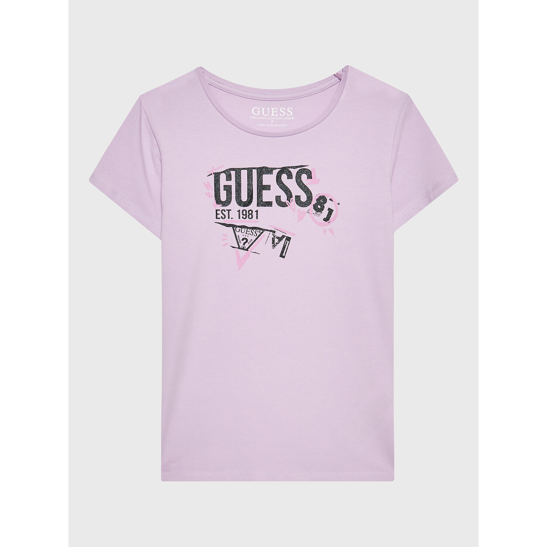 Guess Tricou J3RI06 K6YW1 Violet Regular Fit - Pled.ro