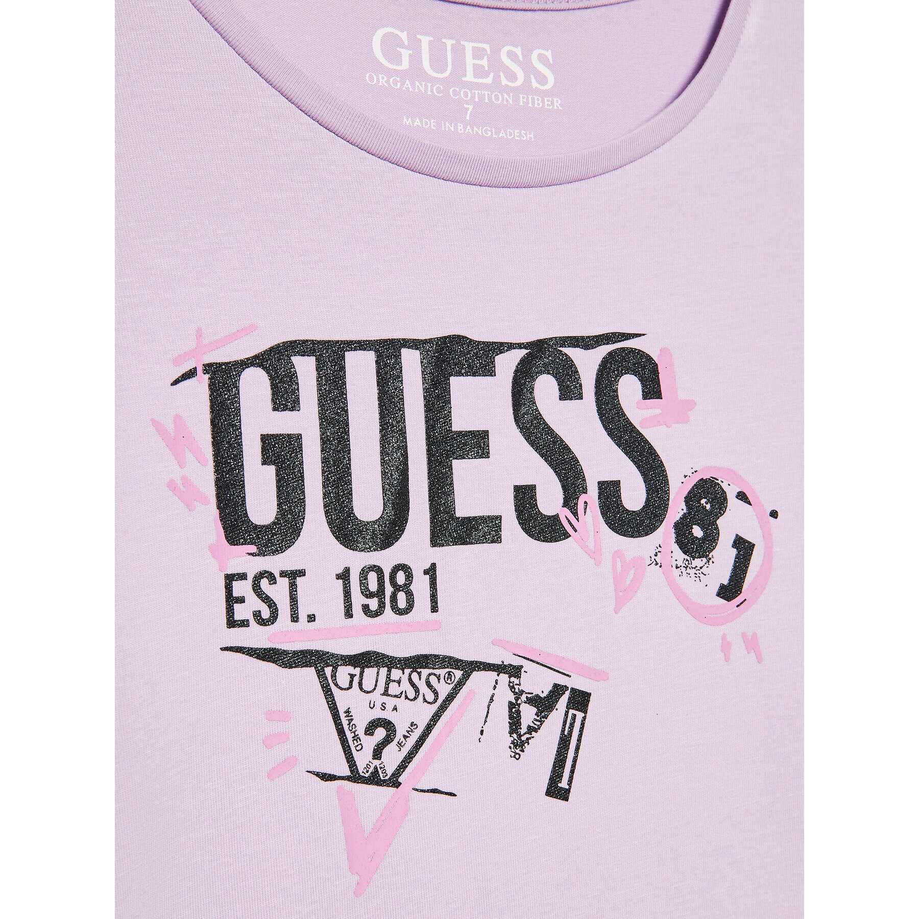 Guess Tricou J3RI06 K6YW1 Violet Regular Fit - Pled.ro