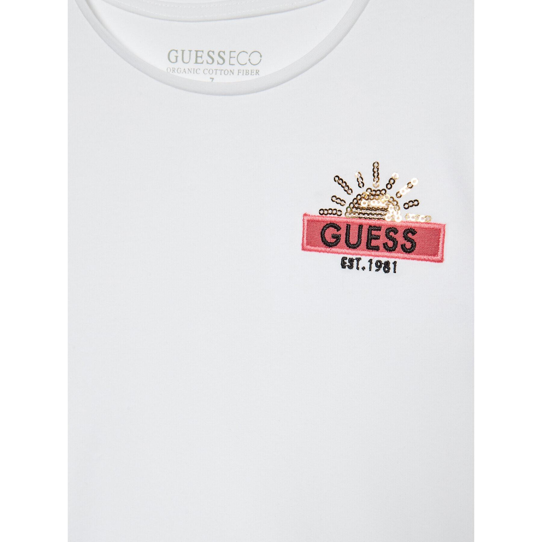 Guess Tricou J3RI20 K6YW1 Alb Regular Fit - Pled.ro