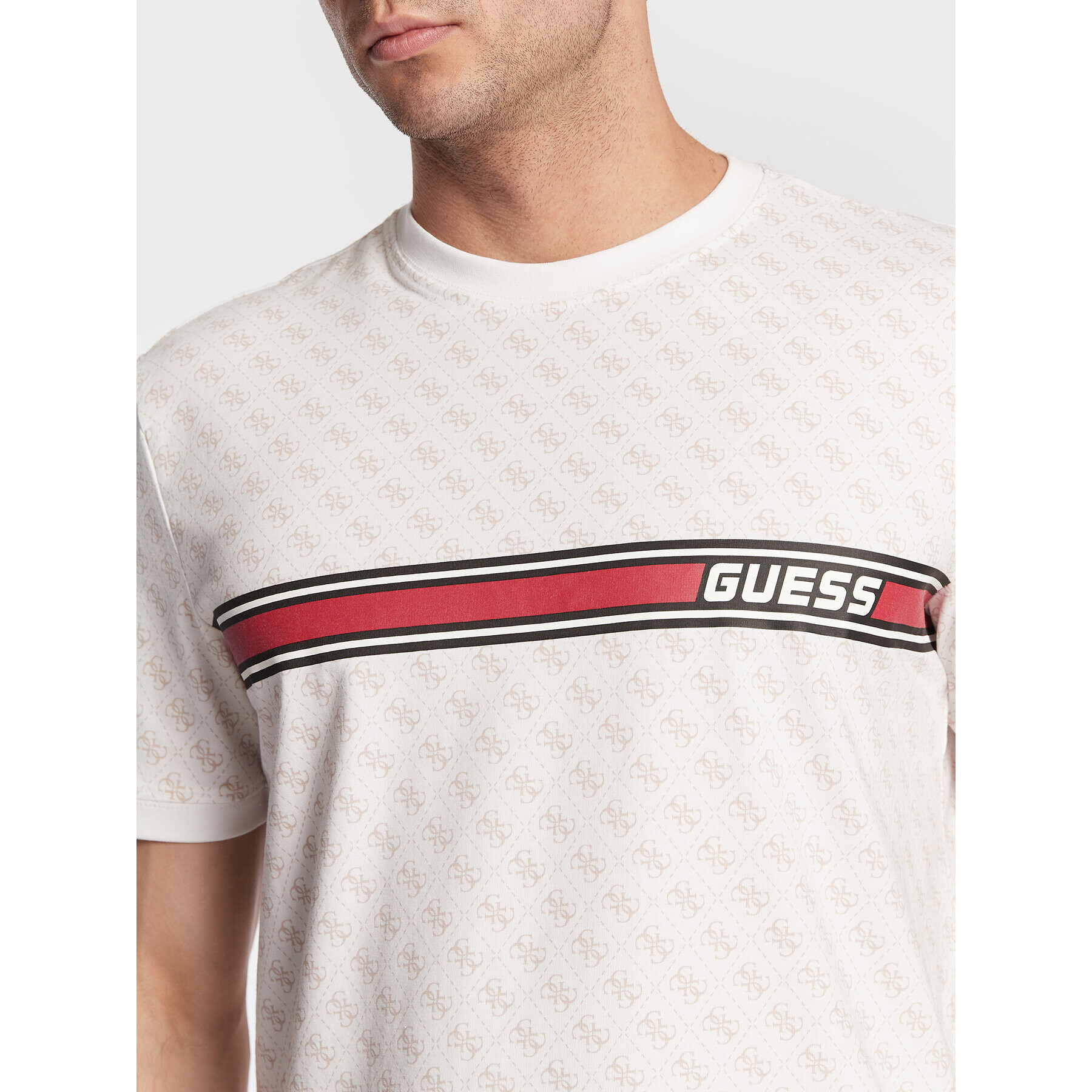 Guess Tricou Jamey Z2BI09 J1314 Alb Regular Fit - Pled.ro