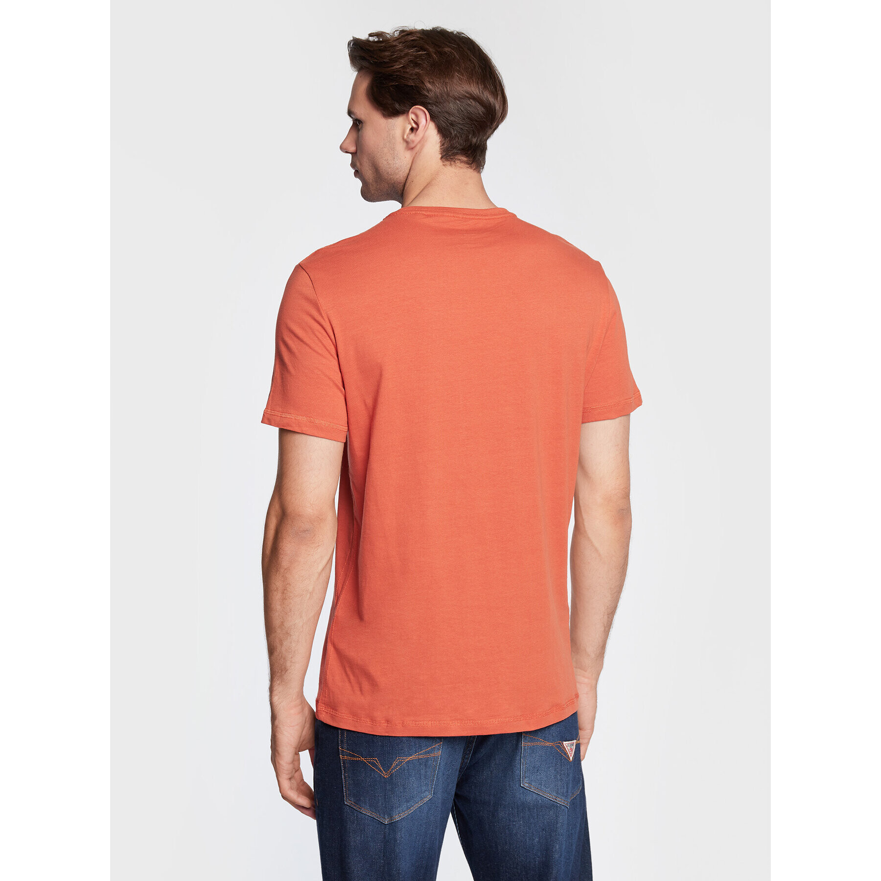 Guess Tricou Jasin M2BI43 J1314 Portocaliu Slim Fit - Pled.ro