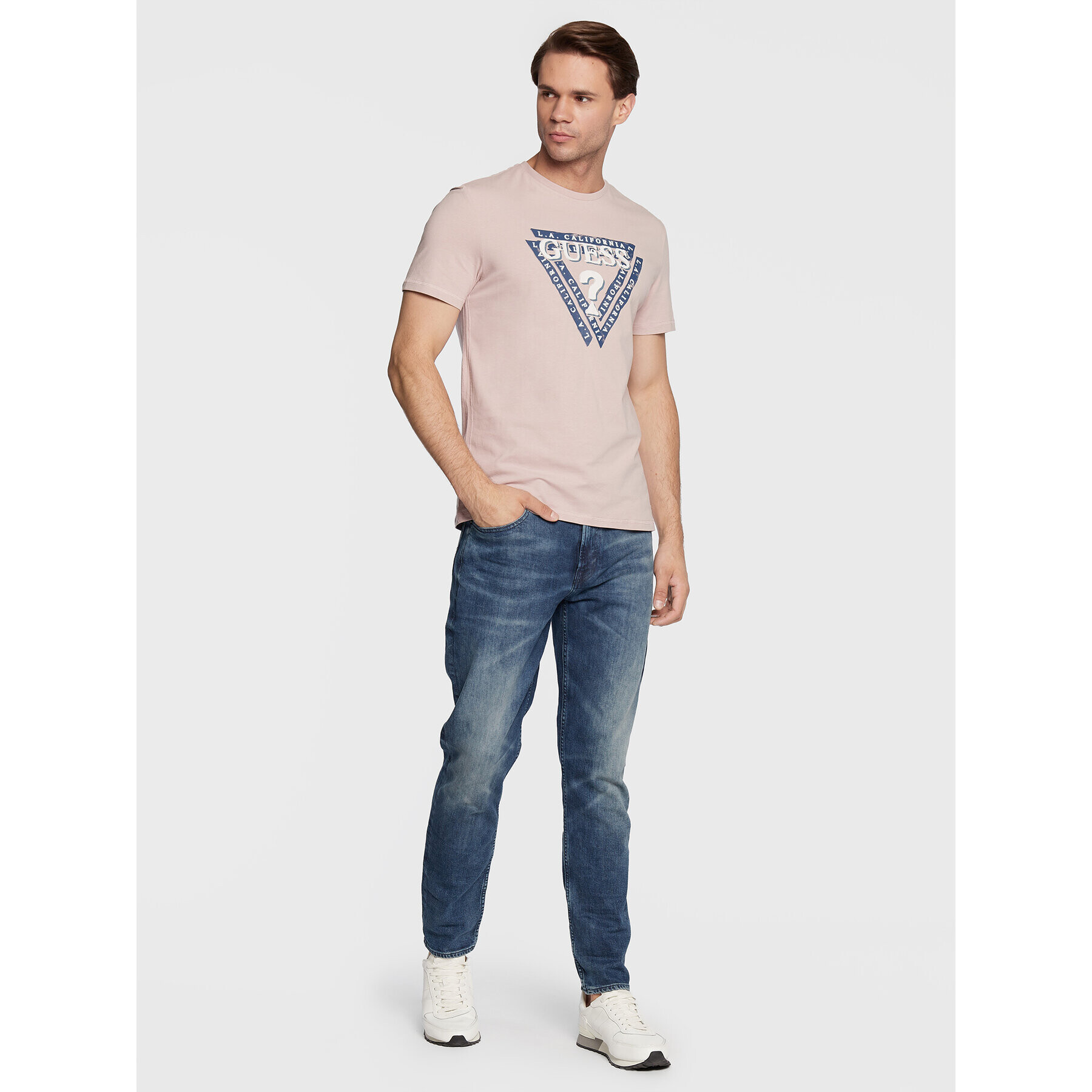 Guess Tricou Jasin M2BI43 J1314 Roz Slim Fit - Pled.ro