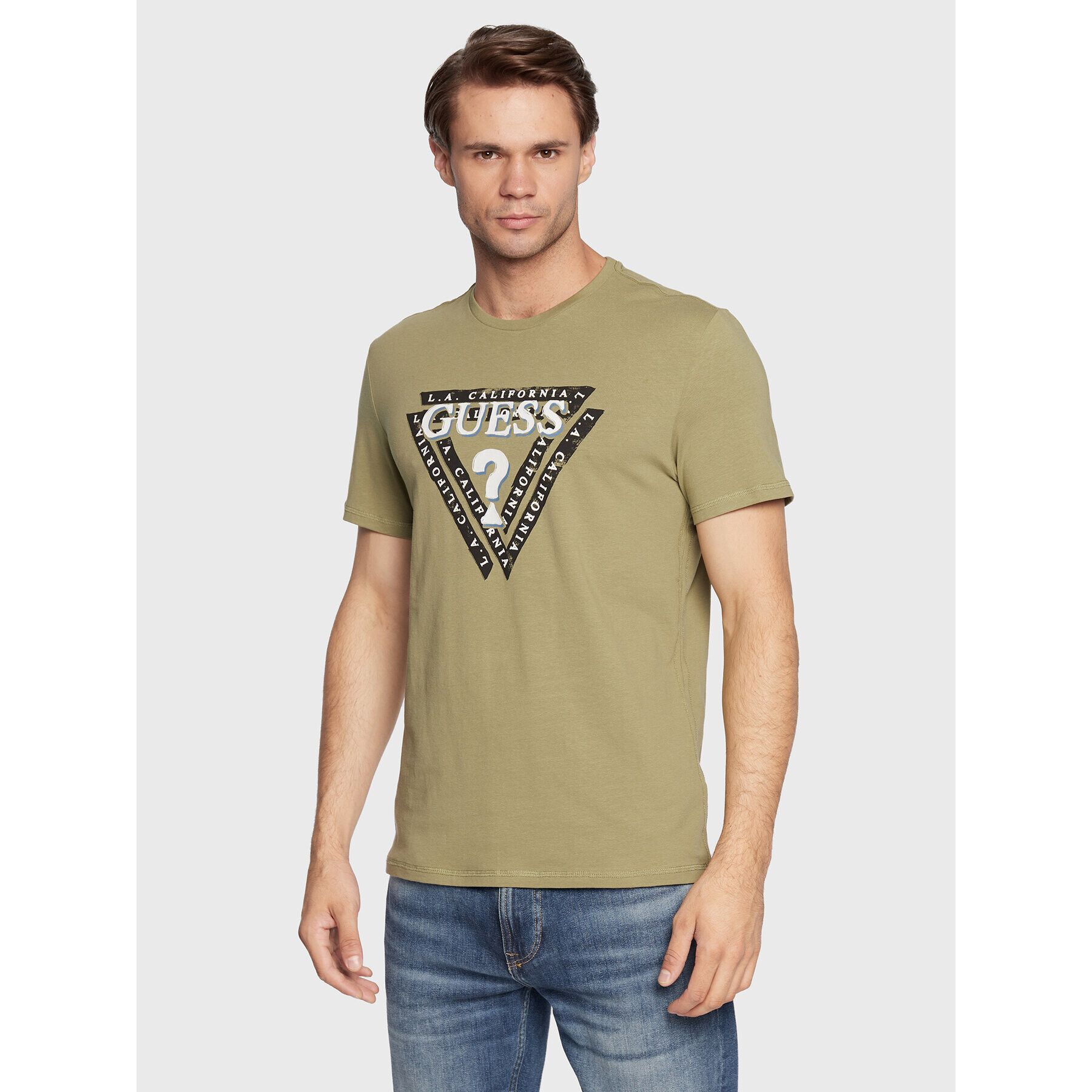 Guess Tricou Jasin M2BI43 J1314 Verde Slim Fit - Pled.ro