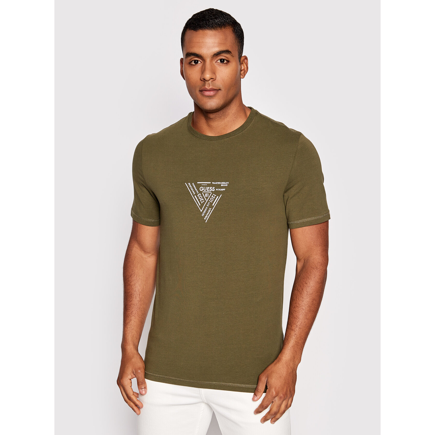 Guess Tricou Jimmy M2YI30 J1311 Verde Slim Fit - Pled.ro