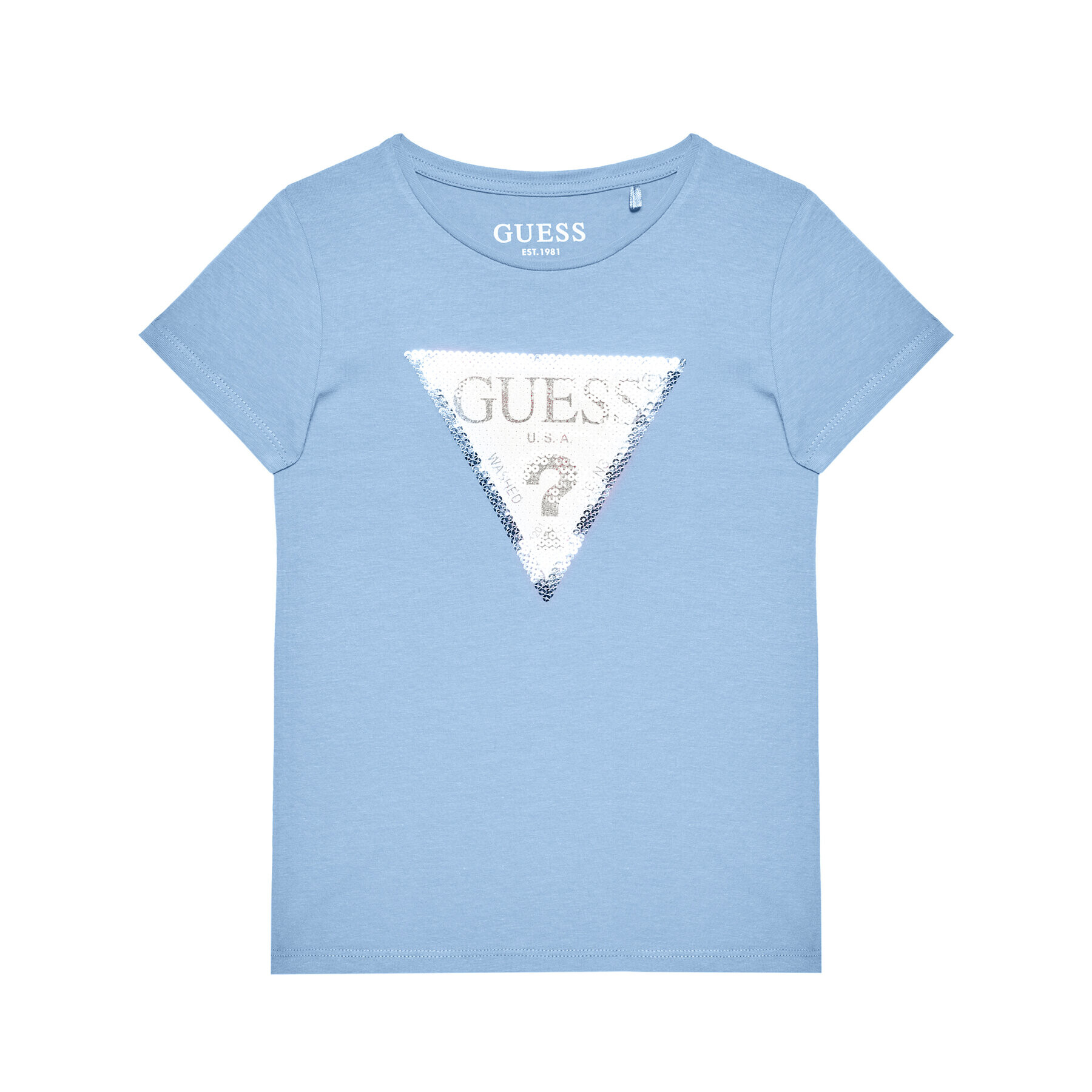 Guess Tricou K1RI19 K6YW1 Albastru Regular Fit - Pled.ro