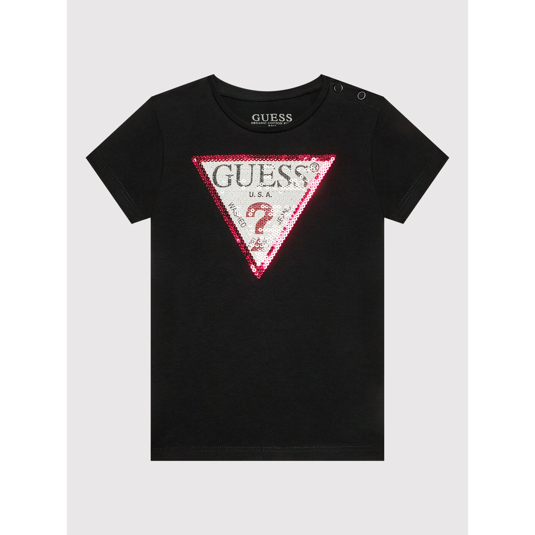 Guess Tricou K1YI26 K6YW1 Negru Regular Fit - Pled.ro