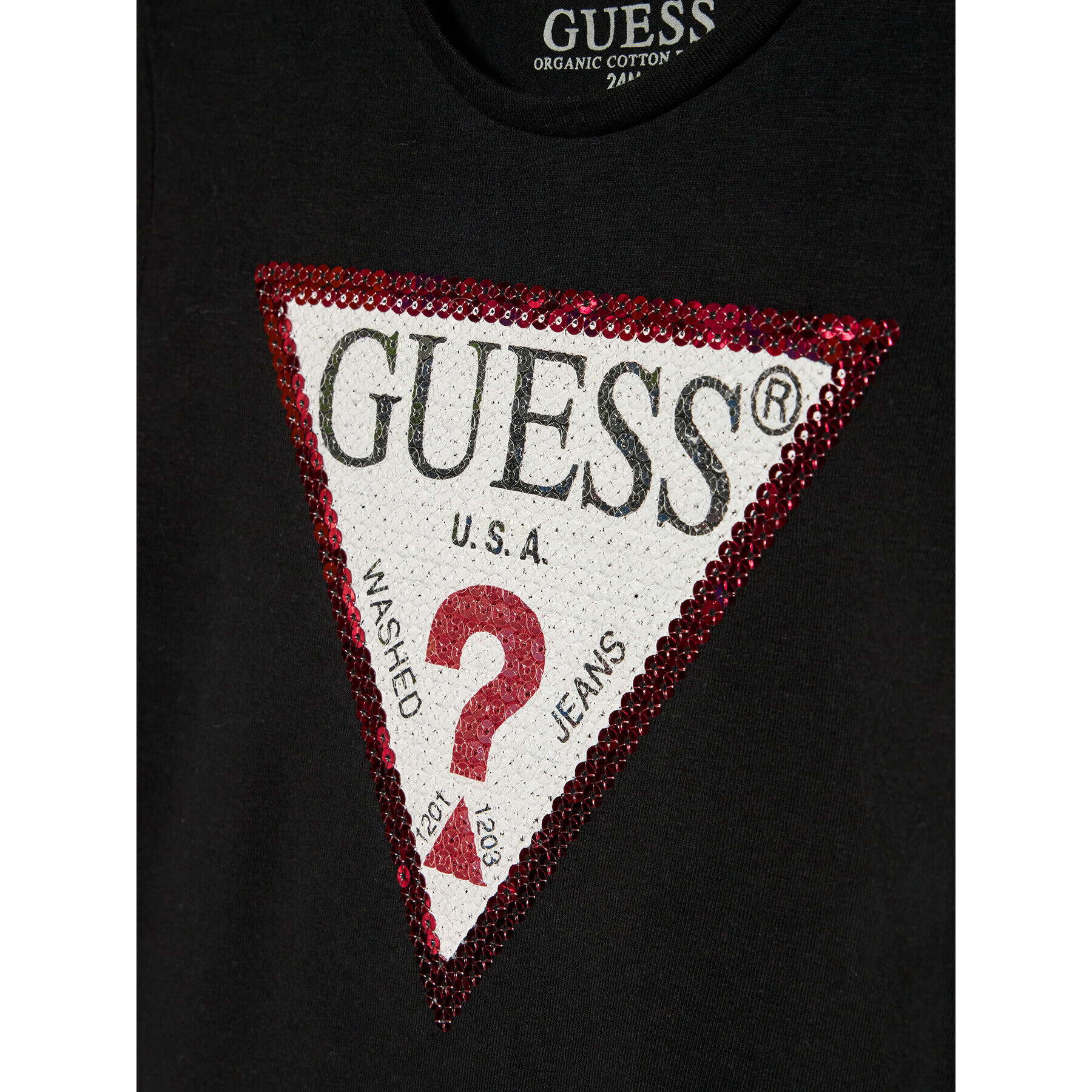 Guess Tricou K1YI26 K6YW1 Negru Regular Fit - Pled.ro