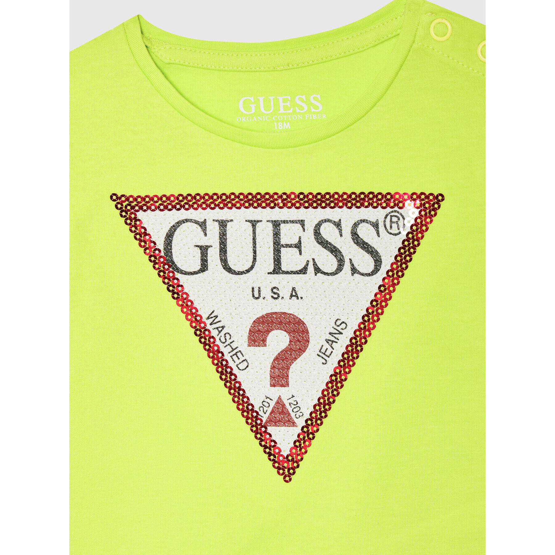 Guess Tricou K1YI26 K6YW1 Verde Regular Fit - Pled.ro