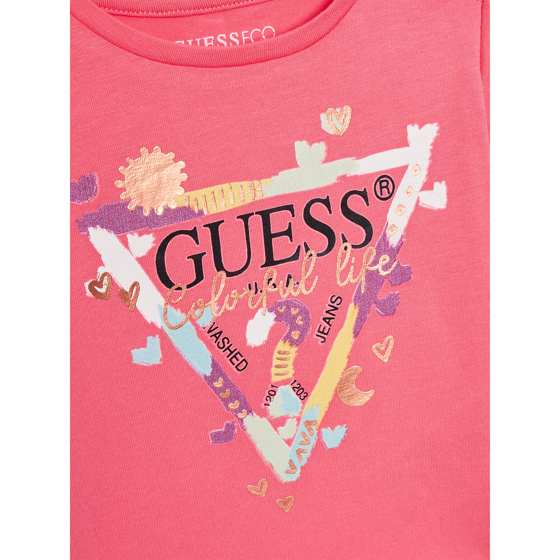 Guess Tricou K3GI00 K6YW3 Roz Regular Fit - Pled.ro