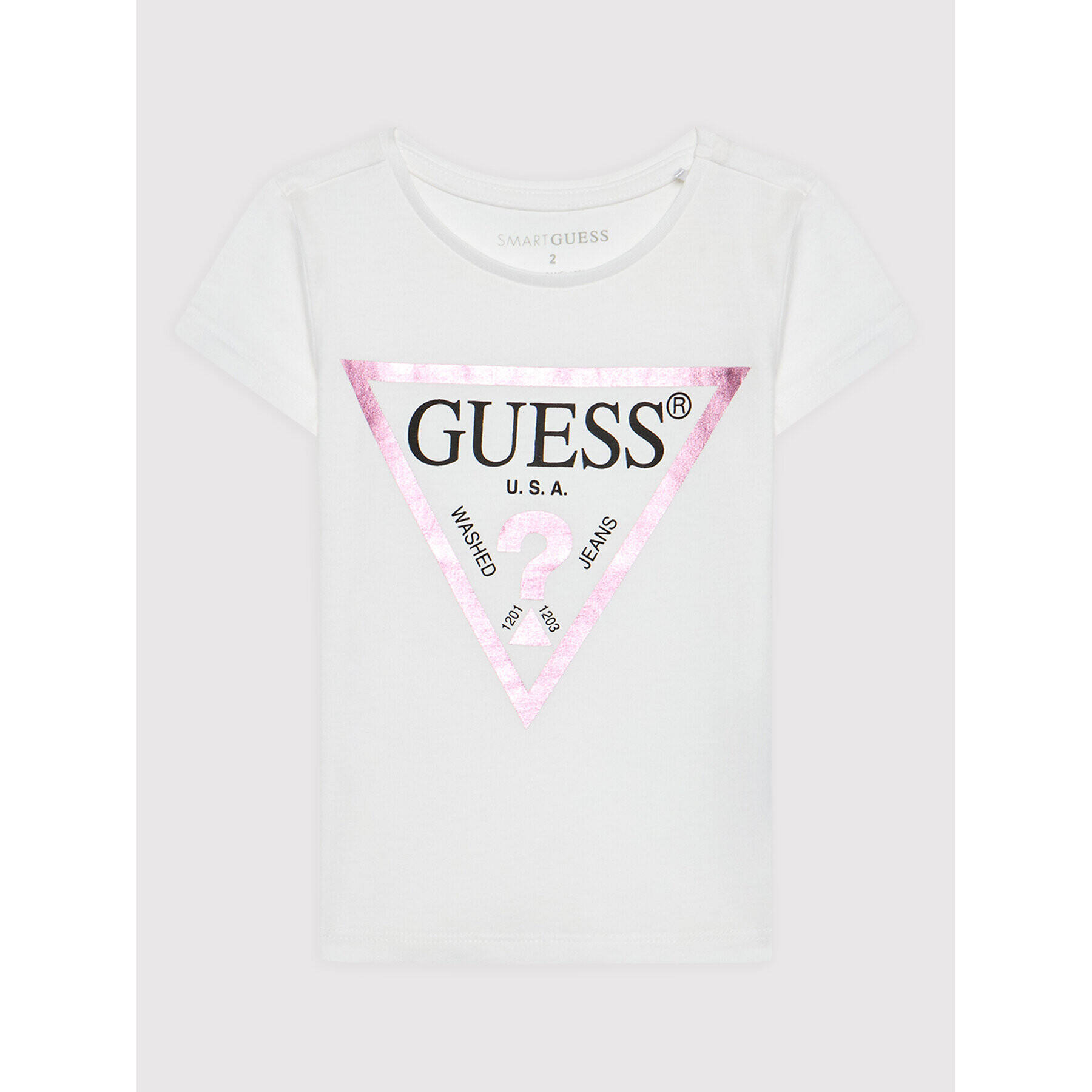 Guess Tricou K73I56 K8HM0 Alb Regular Fit - Pled.ro