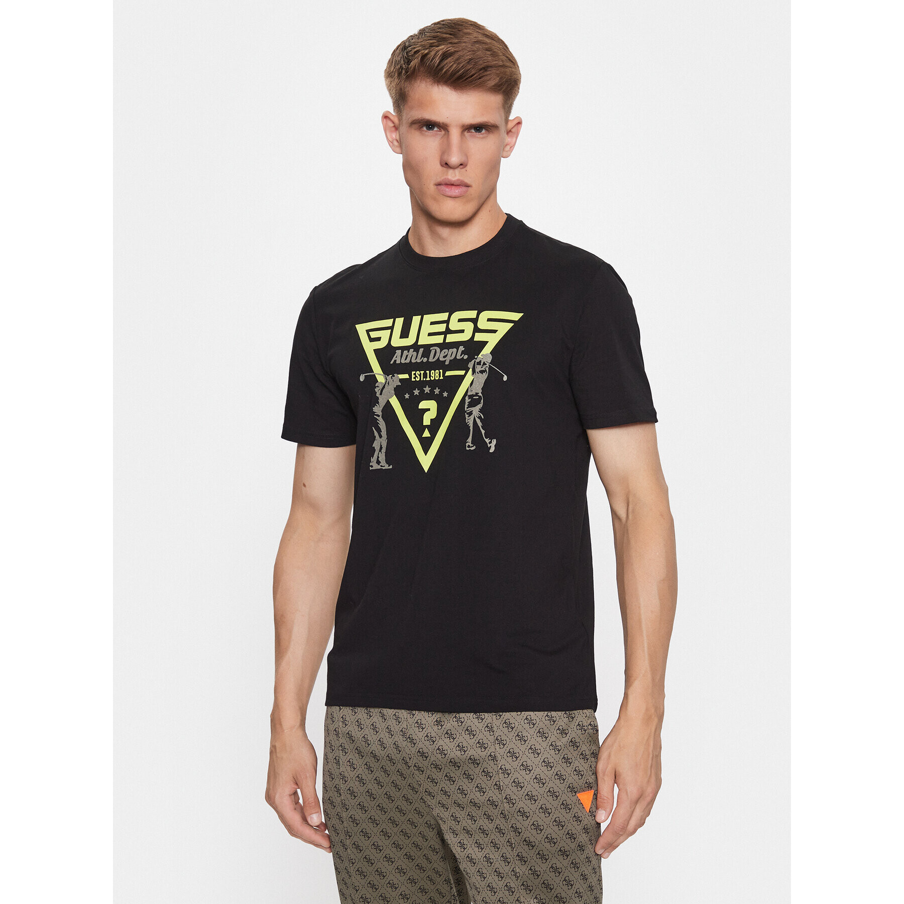 Guess Tricou Kodey Z3BI04 J1314 Negru Regular Fit - Pled.ro