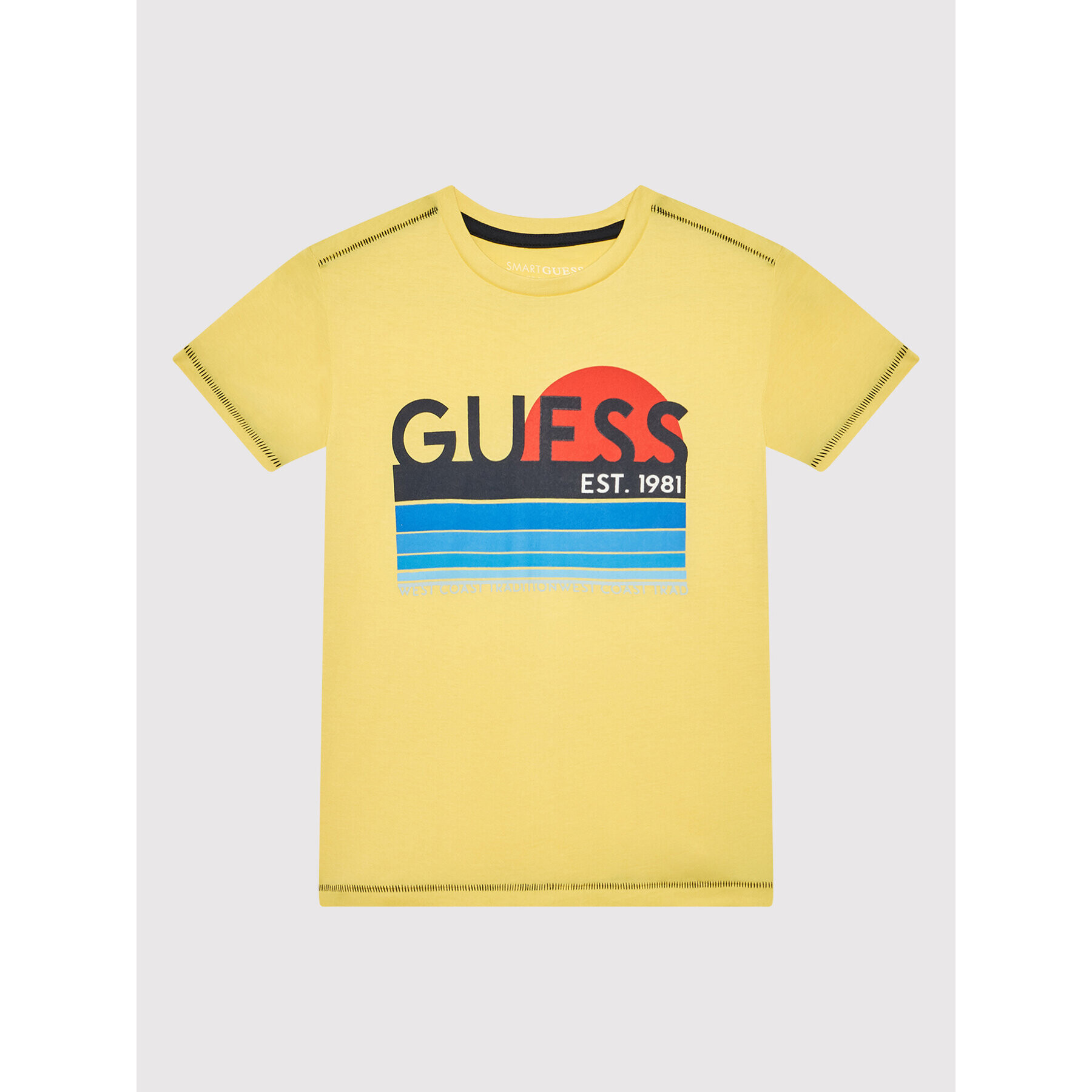 Guess Tricou L2RI21 K8HM0 Galben Regular Fit - Pled.ro