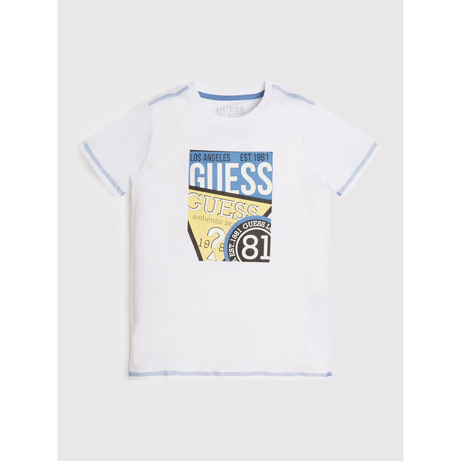 Guess Tricou L2YI00 K8HM0 Alb Regular Fit - Pled.ro