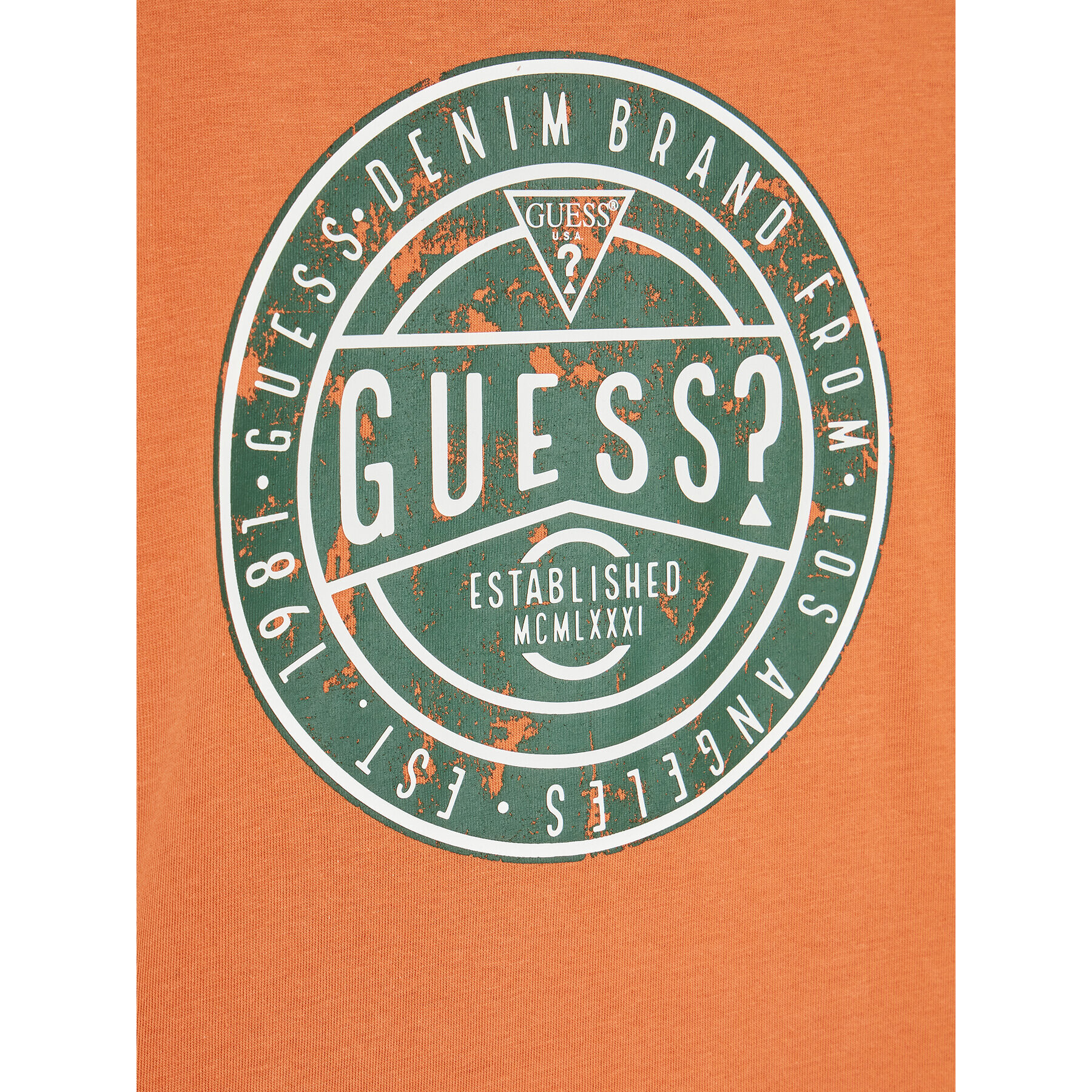 Guess Tricou L2YI44 K8HM0 Portocaliu Regular Fit - Pled.ro