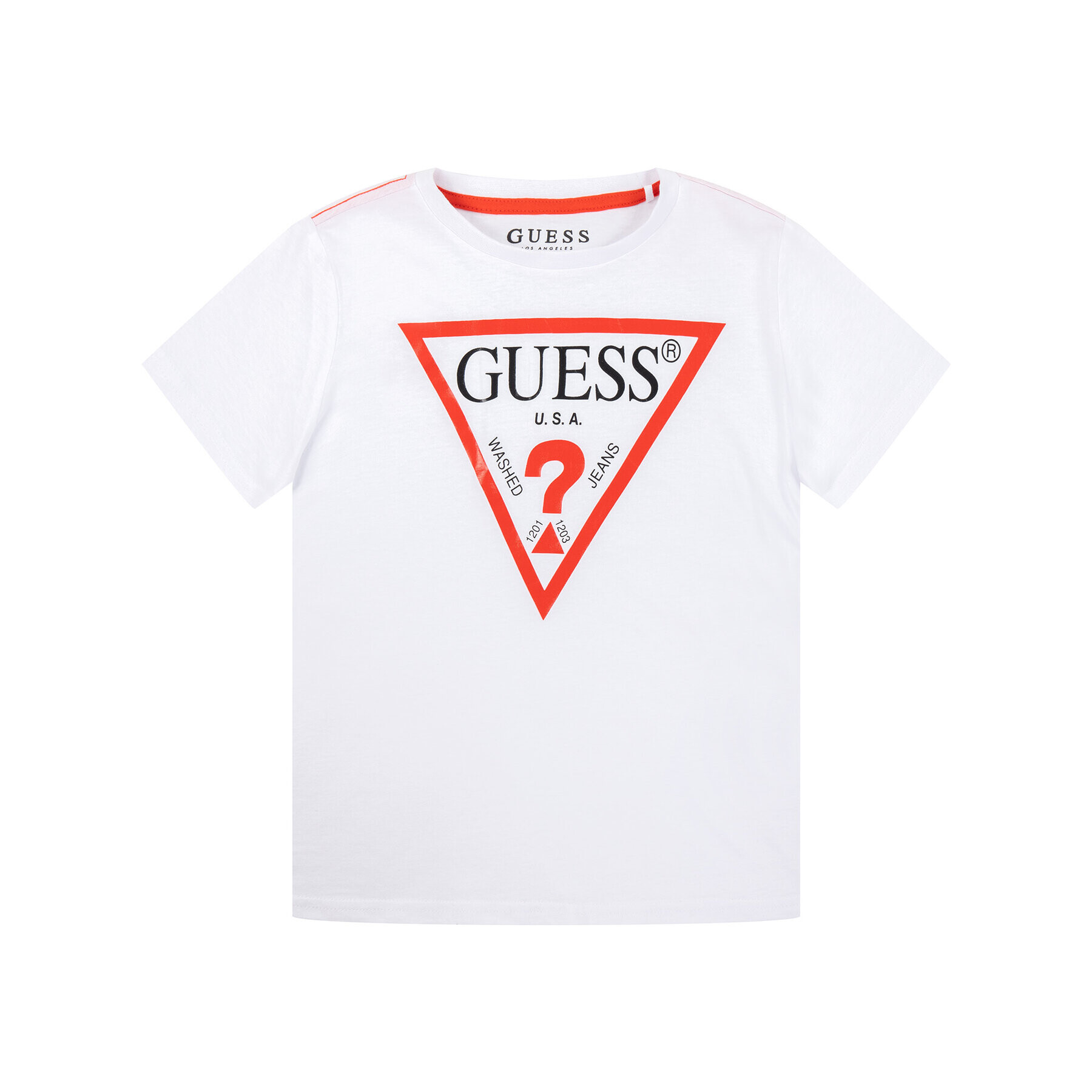 Guess Tricou L73I55 K5M20 Alb Regular Fit - Pled.ro