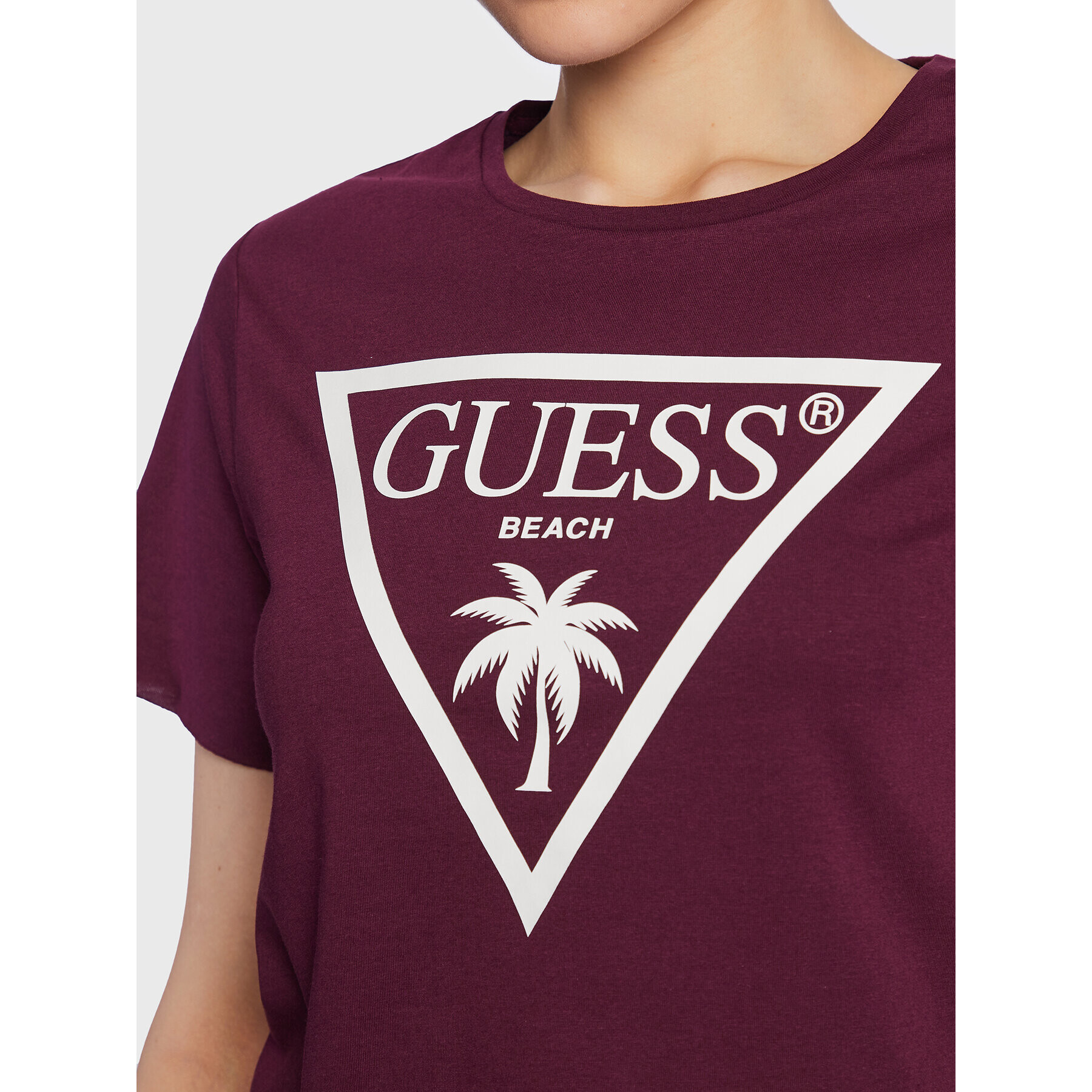 Guess Tricou Logo E02I01 JA914 Violet Boxy Fit - Pled.ro