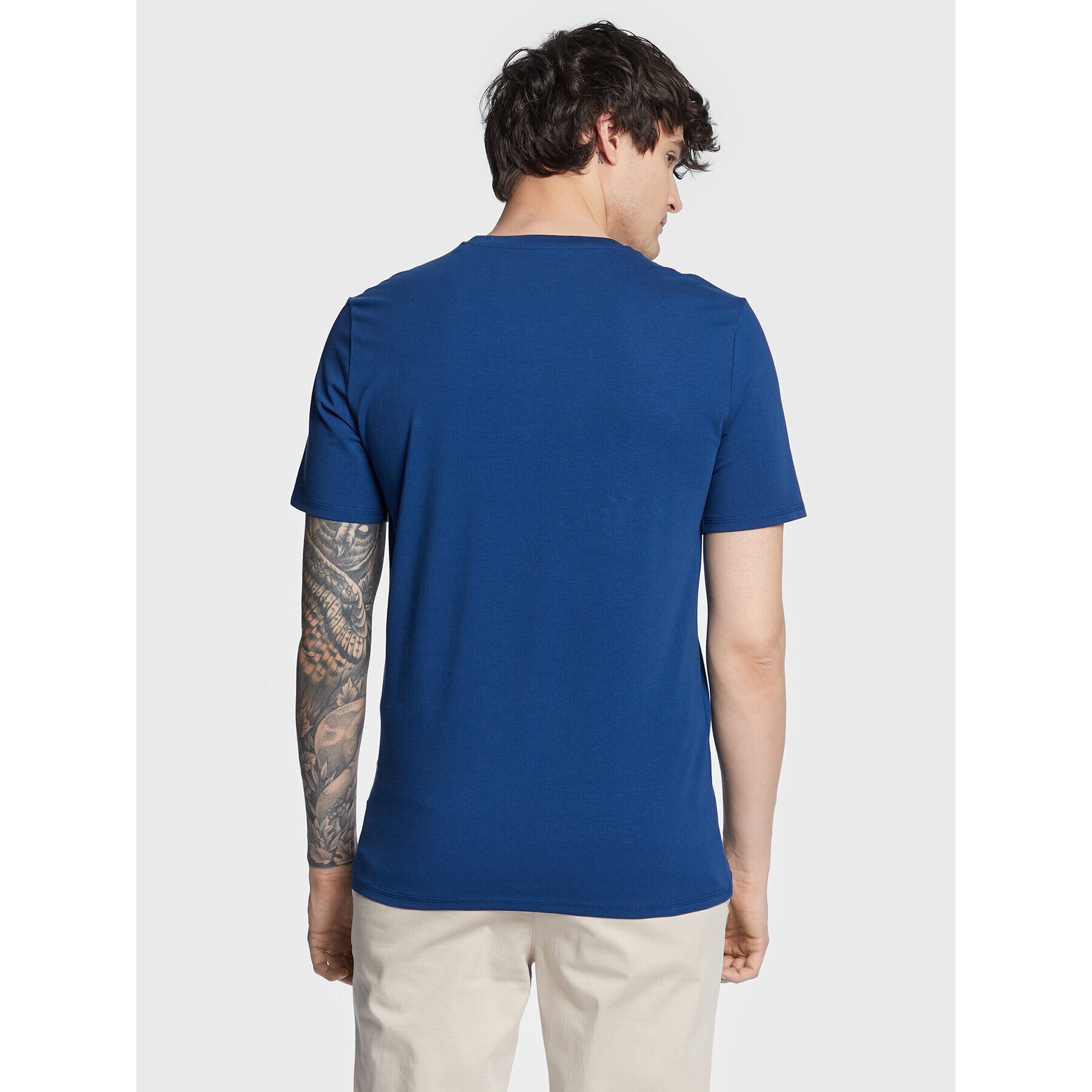 Guess Tricou Logo F3GI10 J1314 Albastru Slim Fit - Pled.ro