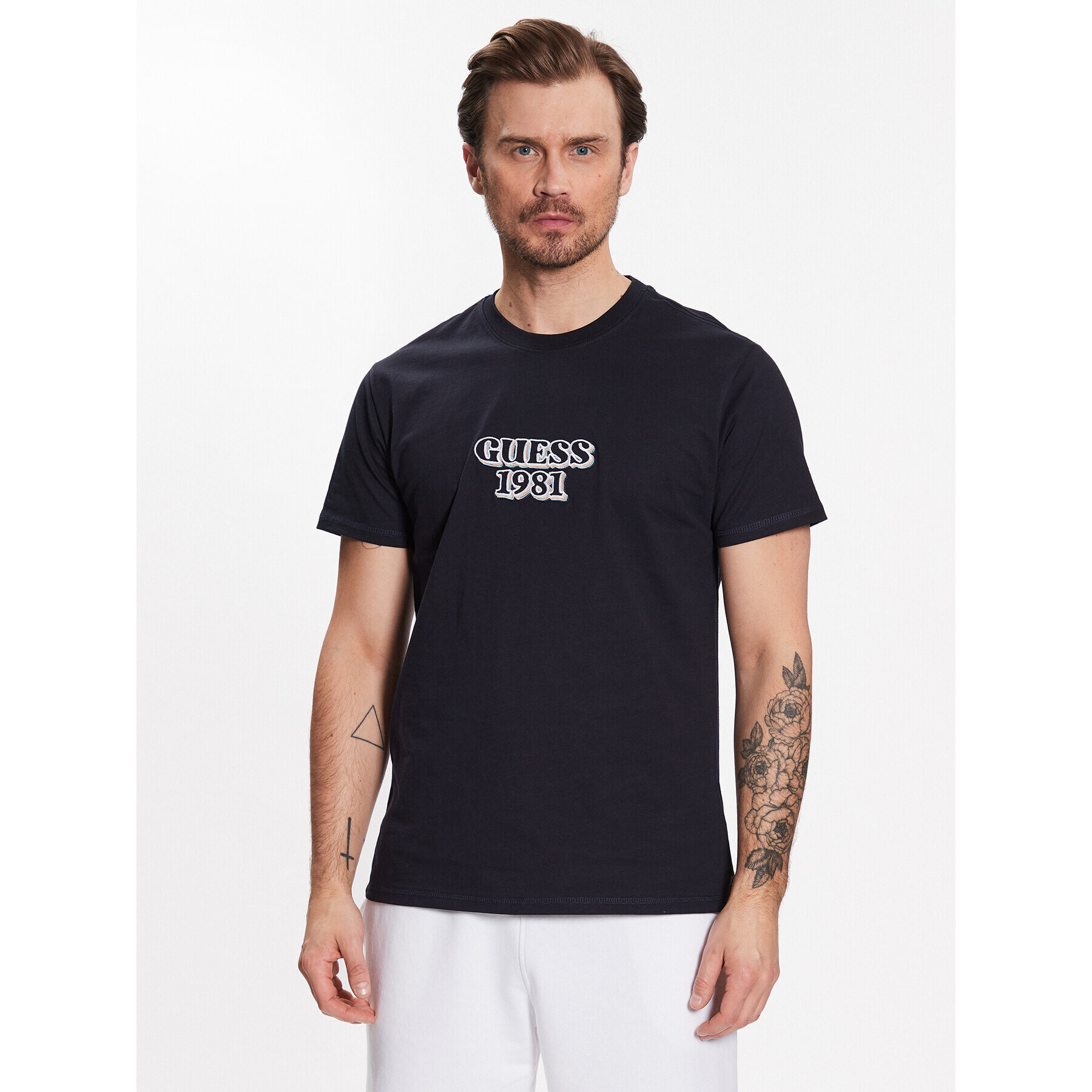 Guess Tricou Logo M3GI30 K8FQ4 Bleumarin Slim Fit - Pled.ro